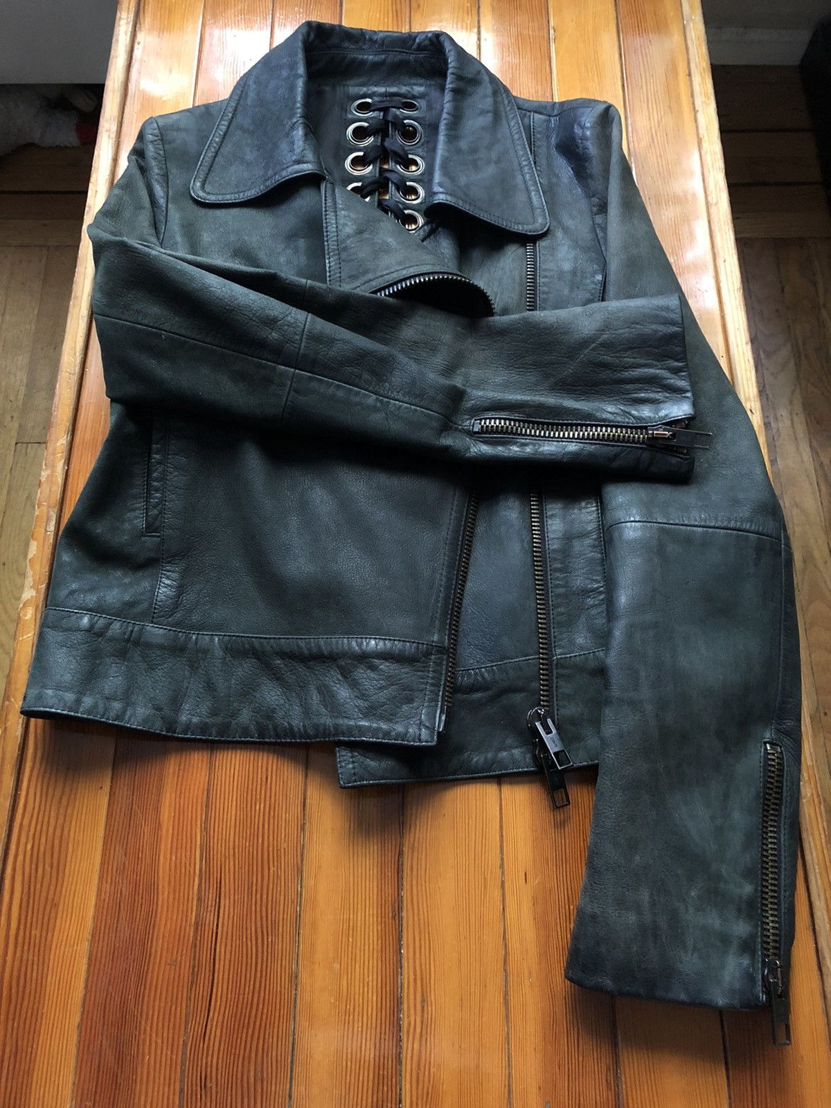 Other Very Rare Heavy Duty Lace Up Motorcycle Jacket Size M / US 6-8 / IT 42-44 - 22 Thumbnail