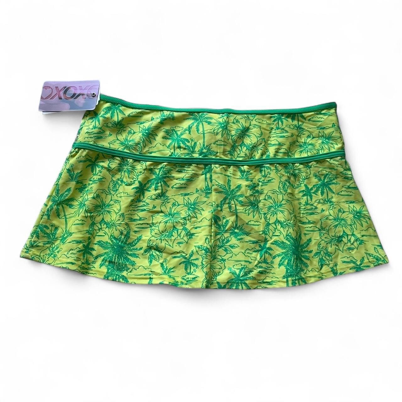 XOXO XOXO Green Mini Swim Skirt Size Large Size 31" - 2 Thumbnail
