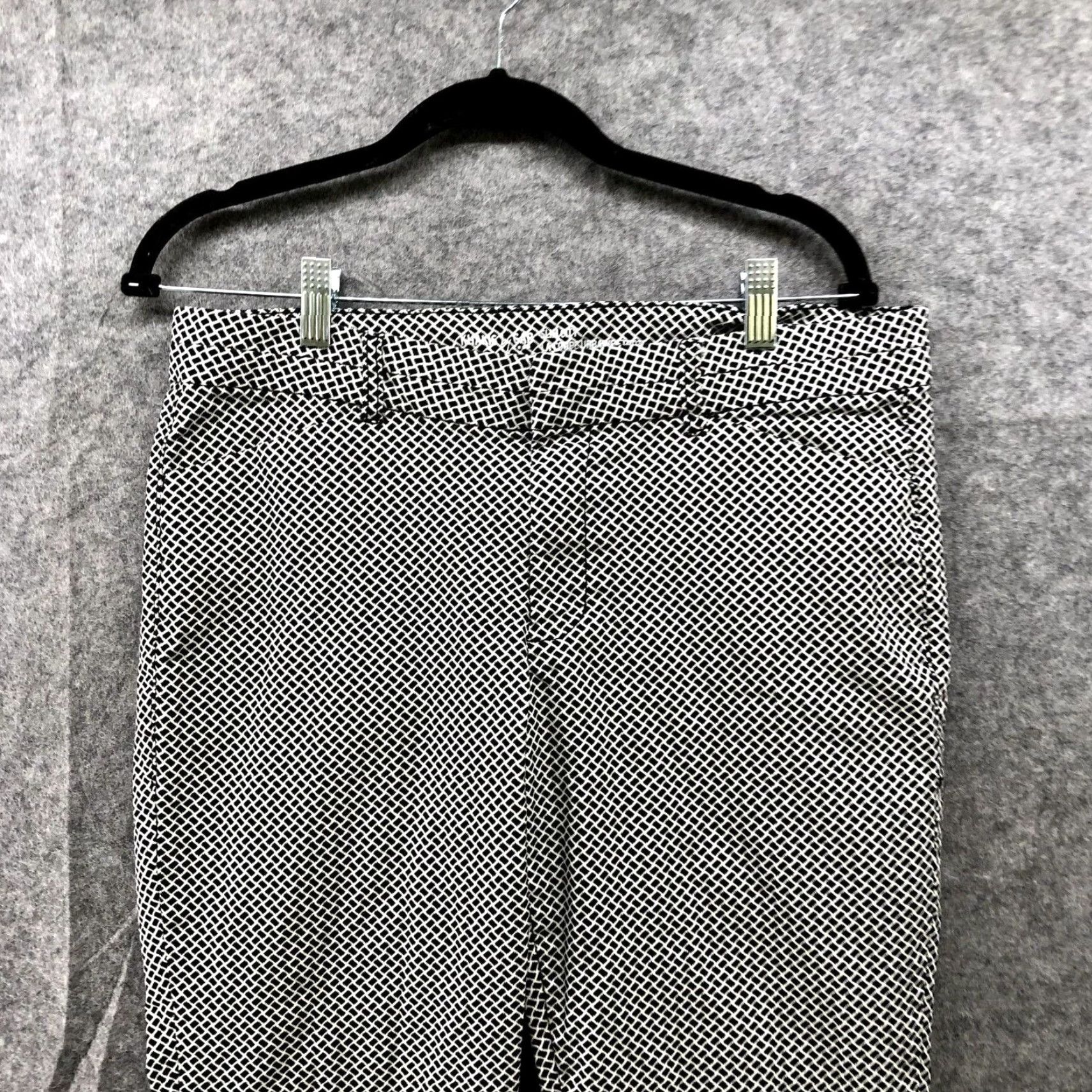Gap GAP Slim City Pants Women 10 Black White Printed Khakis Mid Rise Zip Fly Stretch Womens Size 32" / US 10 / IT 46 - 3 Thumbnail