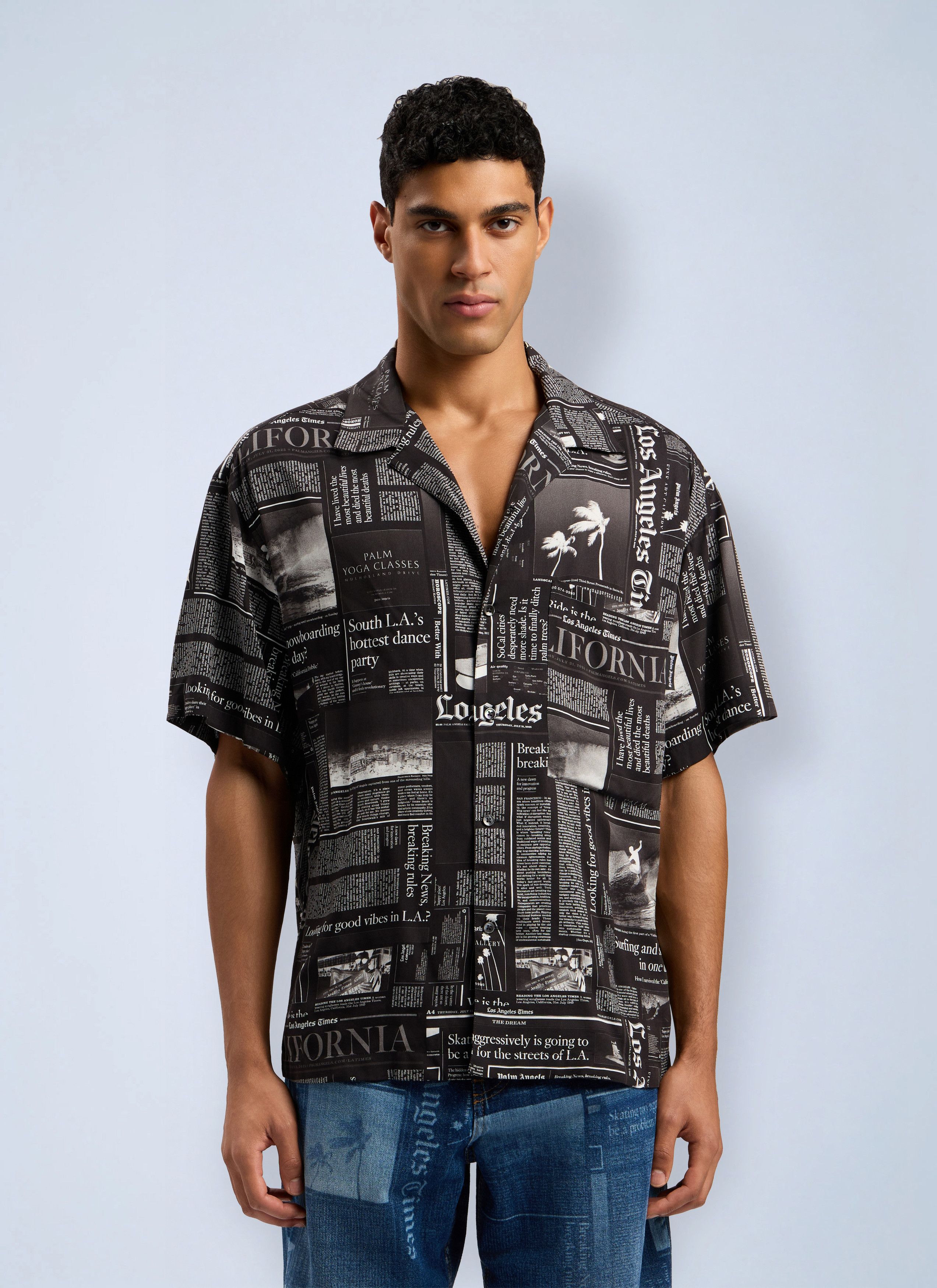 Palm Angels PaxLaTimes News Shirt Size US M / EU 48-50 / 2 - 1 Thumbnail