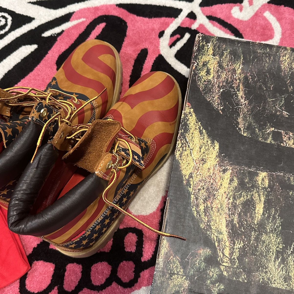 Supreme × Timberland Supreme Timberland 6 inch boot stars and stripes wheat Size US 11.5 / EU 44-45 - 10 Thumbnail