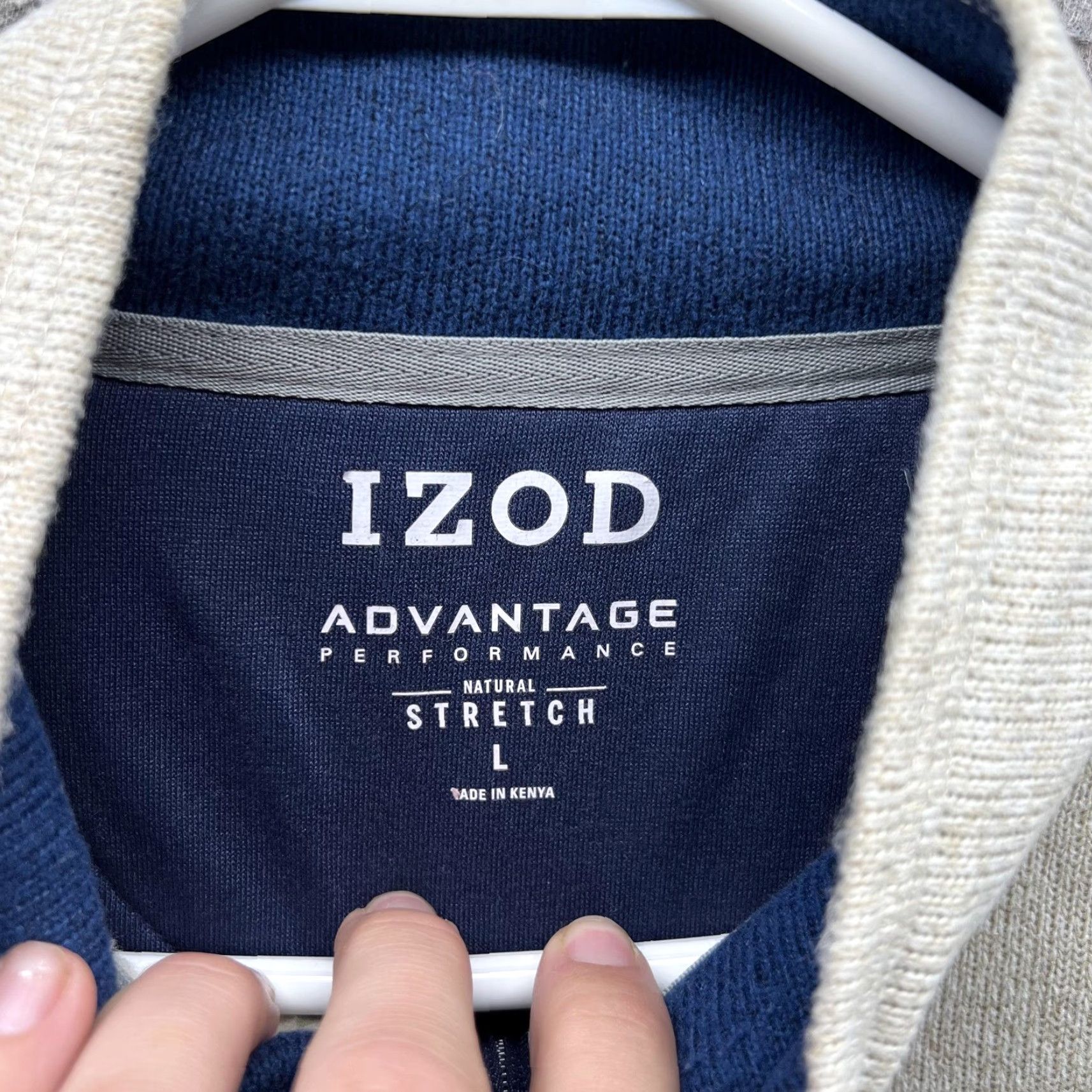 Izod IZOD Sweatshirt Mens Large Beige 1/4 Zip Fleece Pullover Advantage Performance Mock Neck Long Sleeve Regular Size L Size US L / EU 52-54 / 3 - 2 Thumbnail