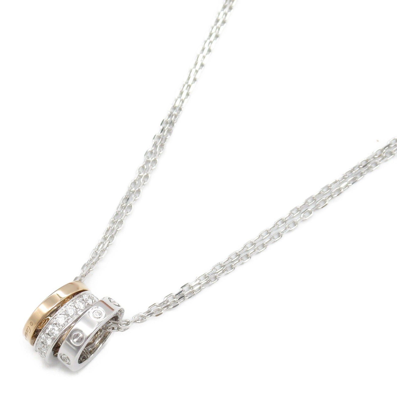 Cartier Cartier Love Necklace Three Hoops Diamond K18Wg (White Gold) K18Pg (Pink Clear Size ONE SIZE - 1 Thumbnail