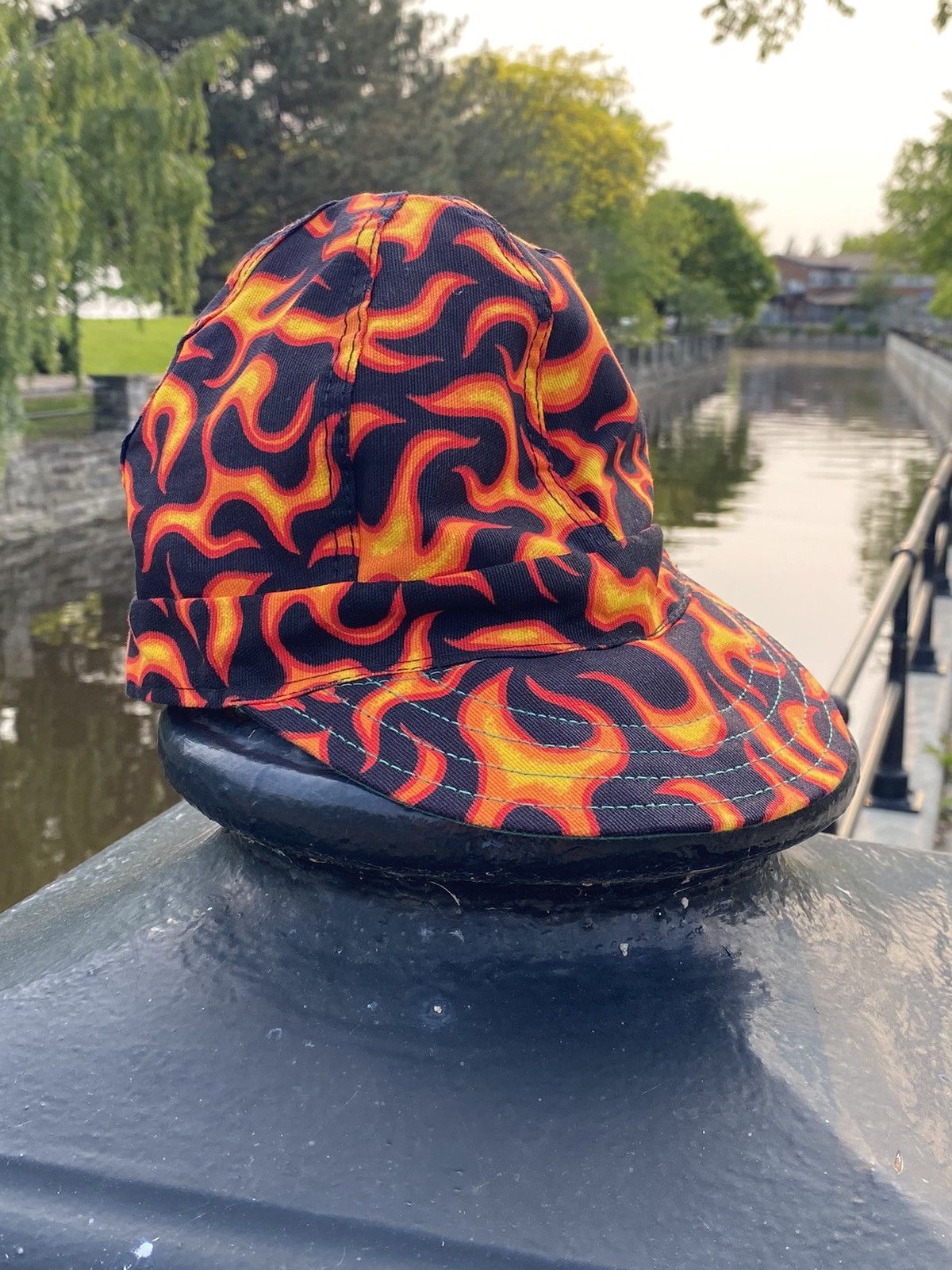 Vintage 🔥 Vintage Flame Racing Cap – Made in USA – 90s Y2K Style Size ONE SIZE - 1 Thumbnail