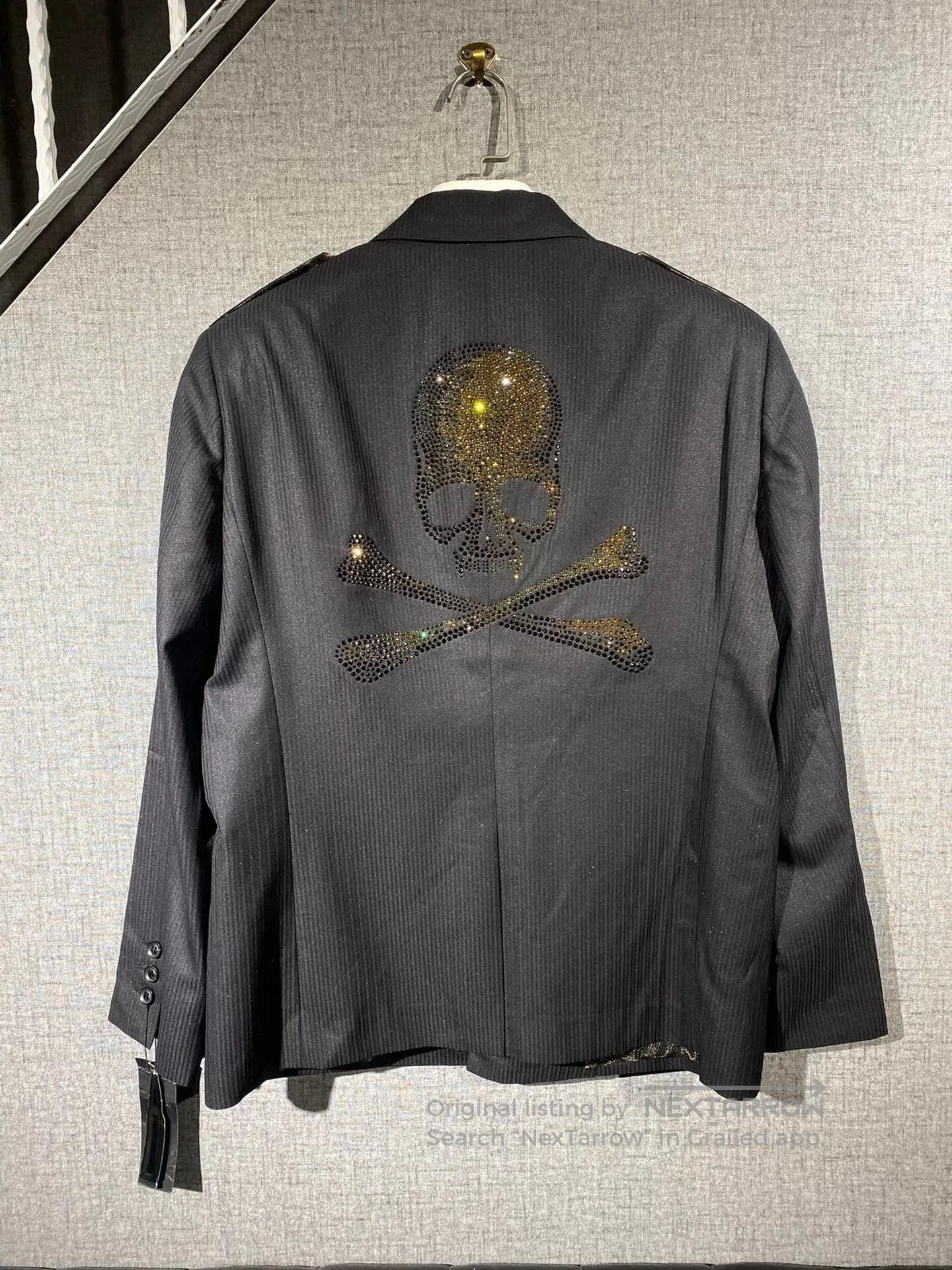 Roen black men's designer blazer with embellishments. Size US L / EU 52-54 / 3 - 2 Thumbnail
