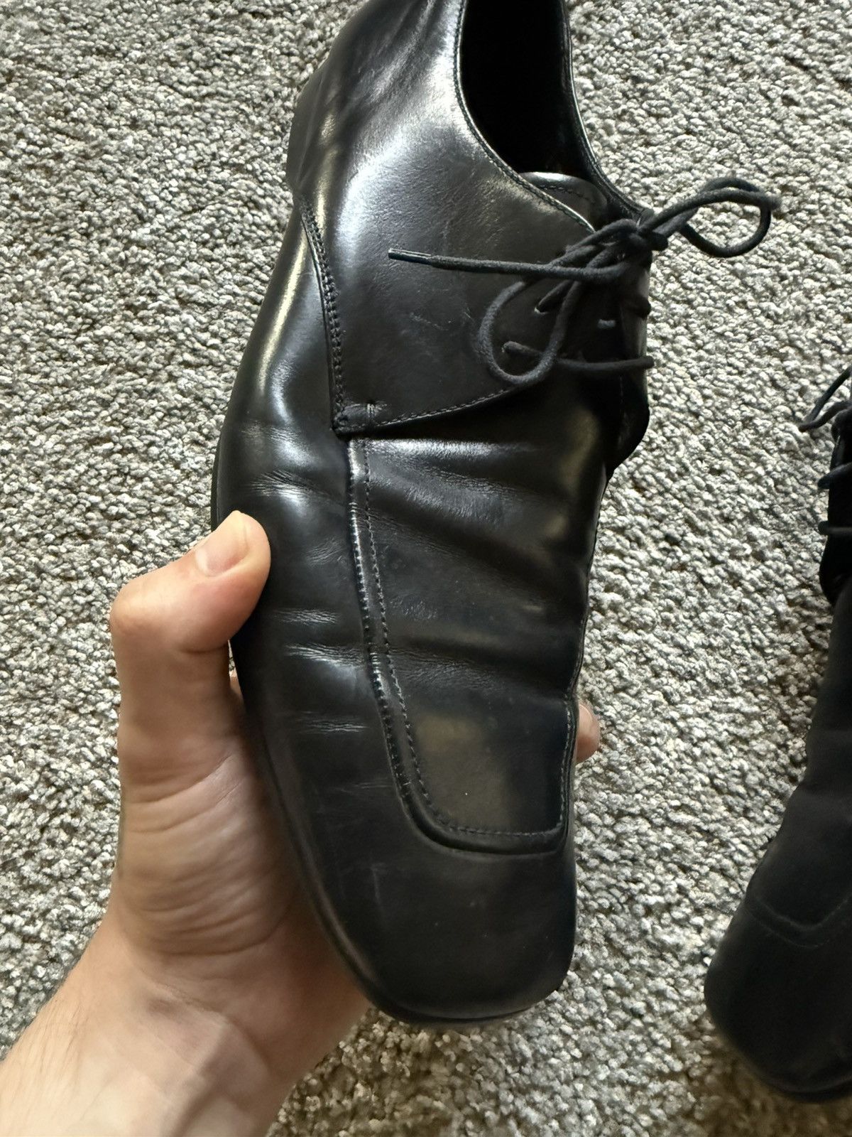 Prada Prada Leather Derby Shoes / Minimal Dress Shoes Size US 10 / EU 43 - 2 Thumbnail