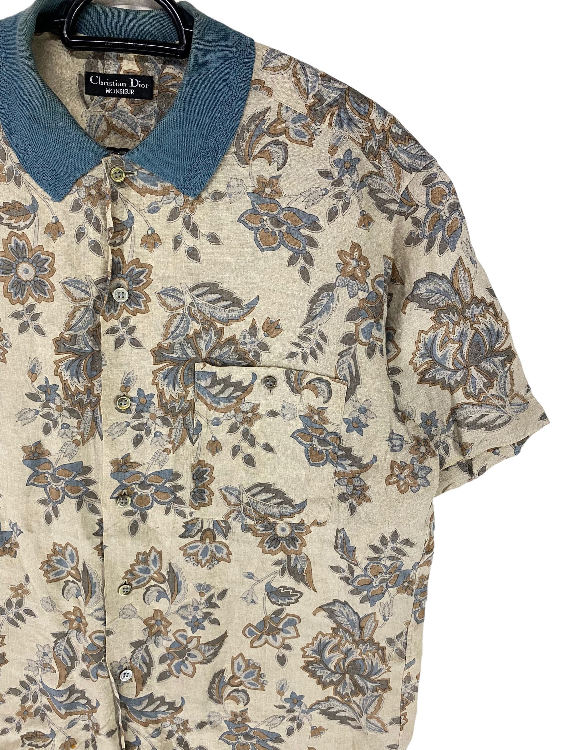 Christian Dior Monsieur × Designer 2000s Christian Dior floral hemp button up polo shirt Size US S / EU 44-46 / 1 - 4 Thumbnail