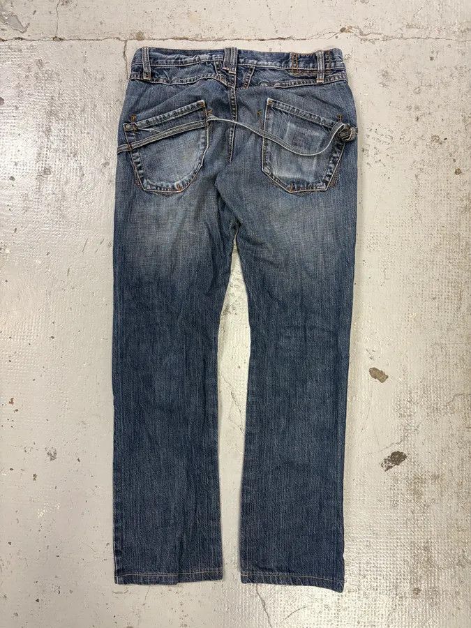Marithe + Francois Girbaud 1990s Marithé + François Girbaud Navy Denim Cargo Jeans Size US 31 - 6 Thumbnail