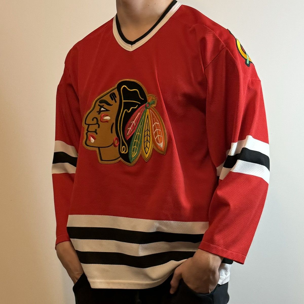 Ccm × Vintage Superb 80s Vintage Chicago Blackhawks Jersey Size US L / EU 52-54 / 3 - 7 Thumbnail