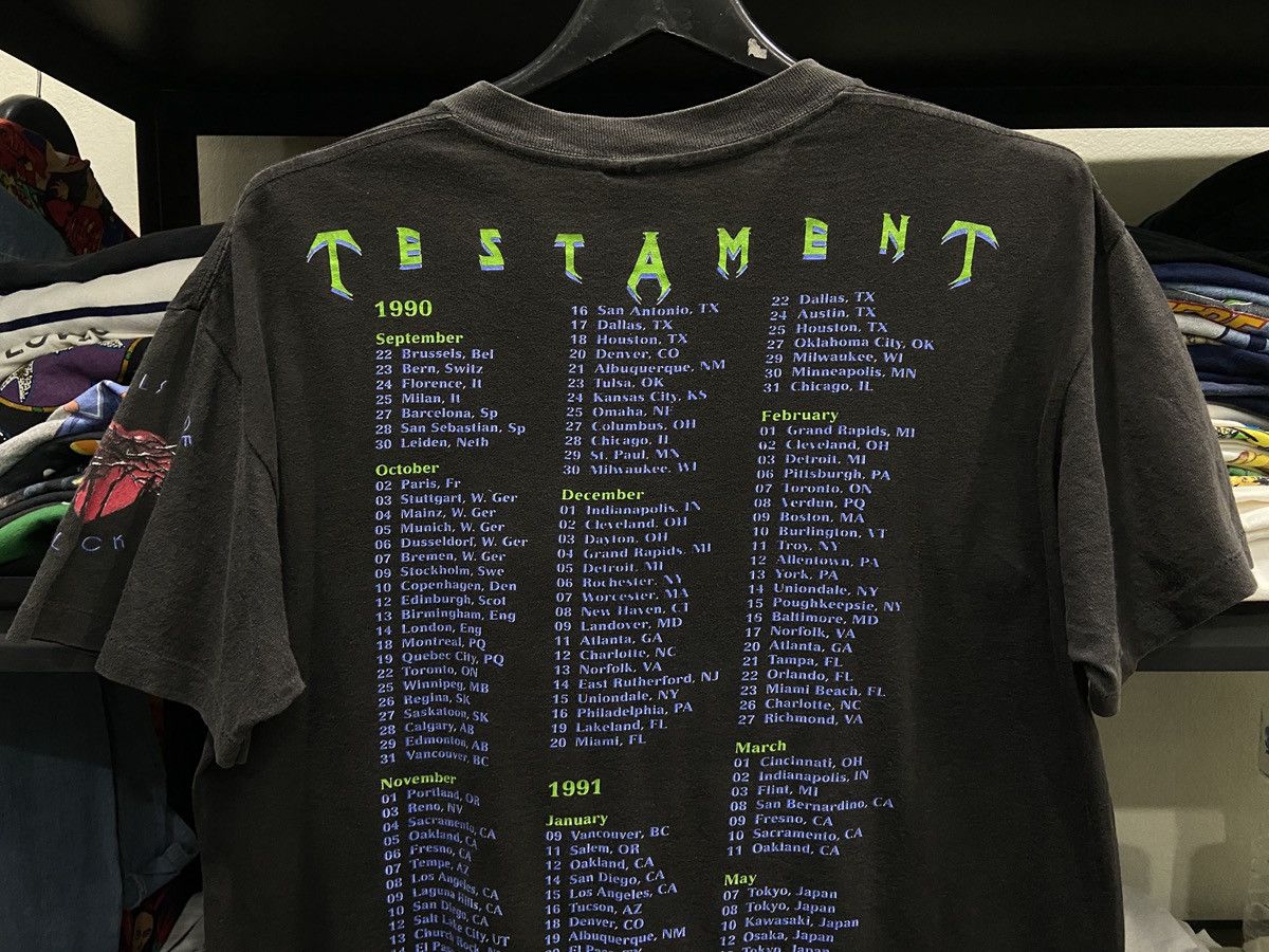 Band Tees Vintage 90s TESTAMENT Thrash Metal brockum TOUR TShirt Size US L / EU 52-54 / 3 - 11 Thumbnail