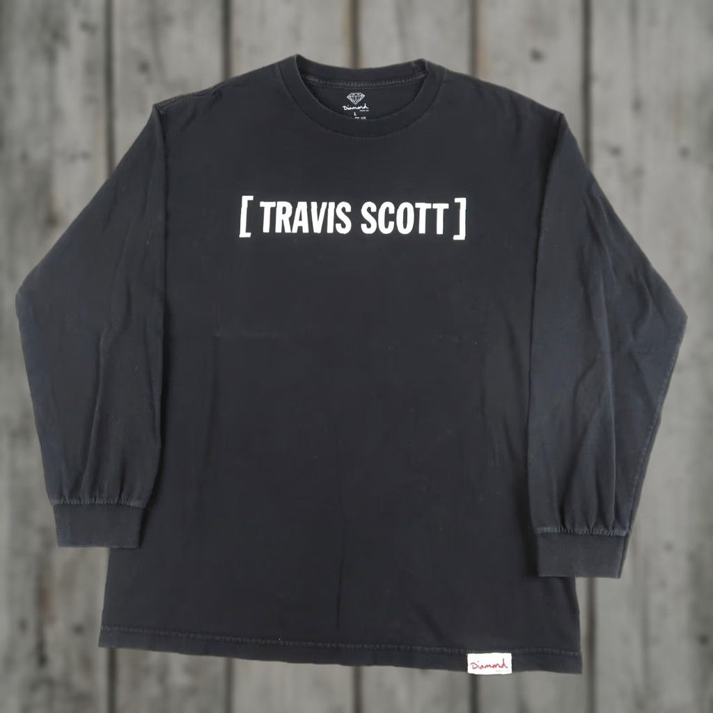 TRAVIS SCOTT x DIAMOND SUPPLY CO. Graphic Print Long Sleeve T-Shirt Adult Large Black Mens