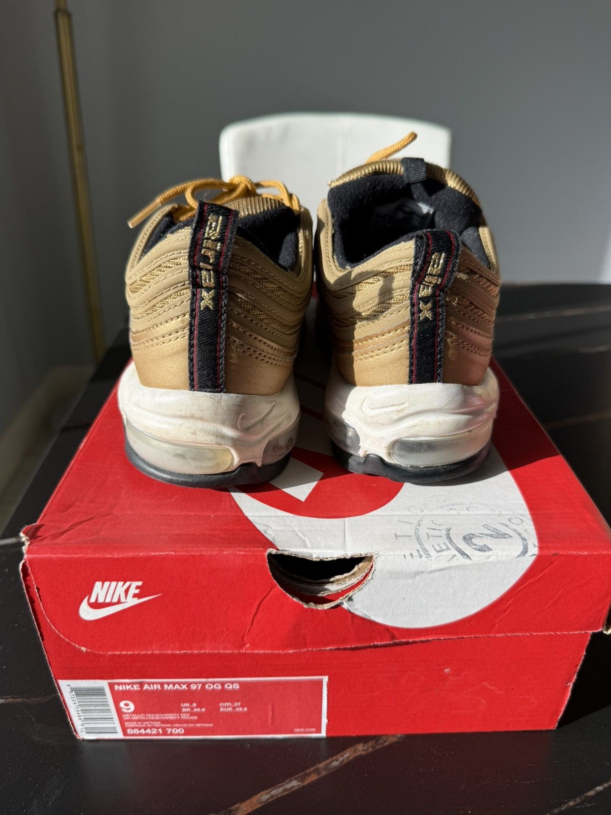 Nike Nike Air Max 97 OG Gold Size US 9 / EU 42 - 2 Thumbnail