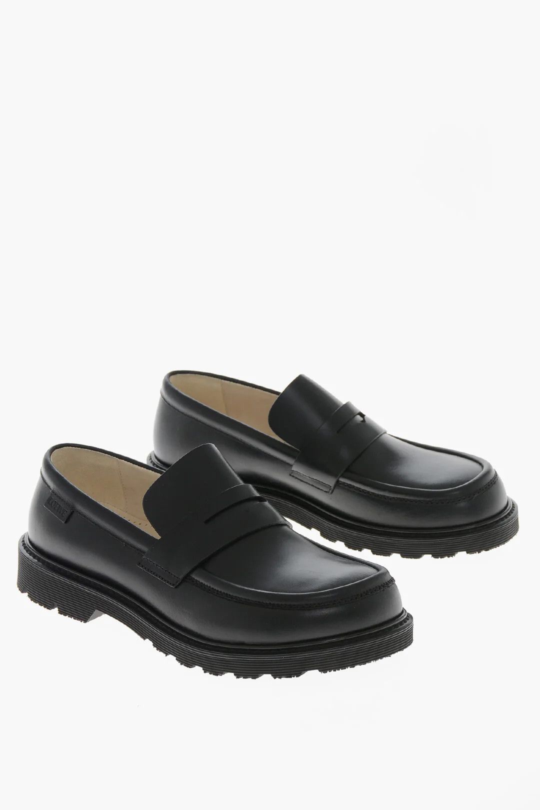 Loewe og1mm0426 Brushed Leather Penny Loafers in Black Size US 10 / IT 40 - 3 Thumbnail