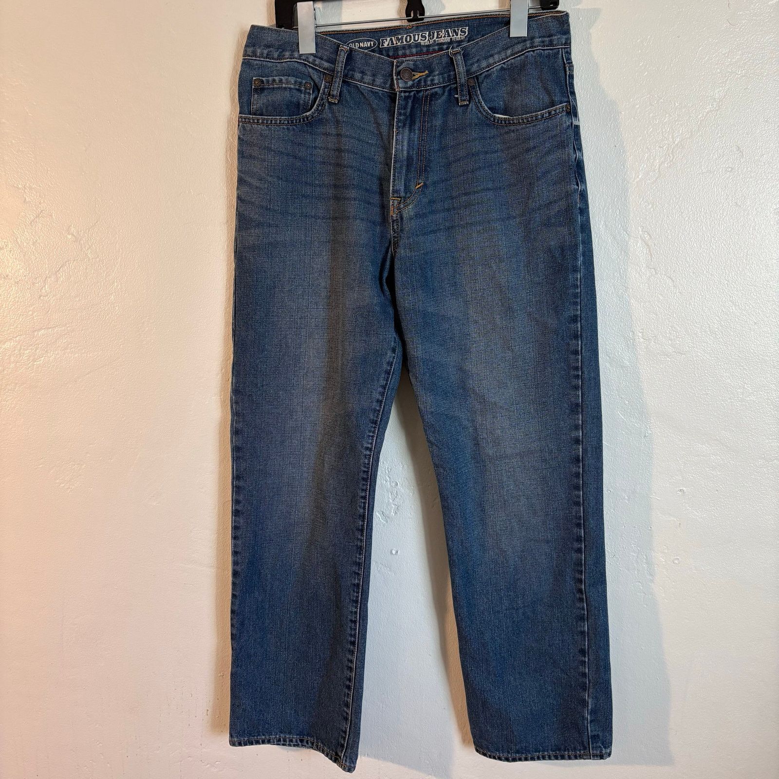 Old Navy Old Navy Blue Denim Famous Jeans Straight Leg Size US 33 - 1 Thumbnail