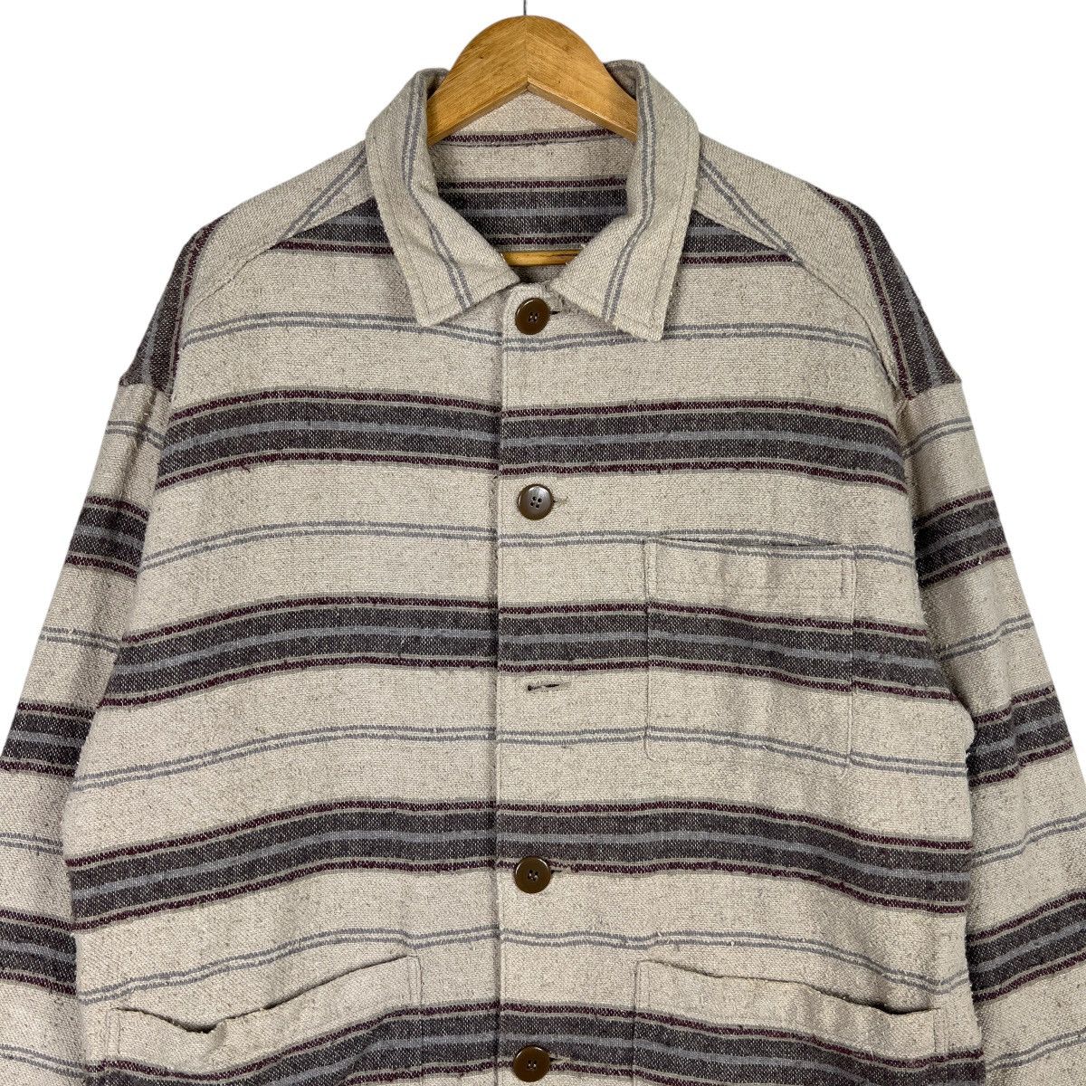 Japanese Brand 🔥 VINTAGE BALL BASIC STRIPE WORK JACKET MADE IN JAPAN Size US M / EU 48-50 / 2 - 3 Thumbnail