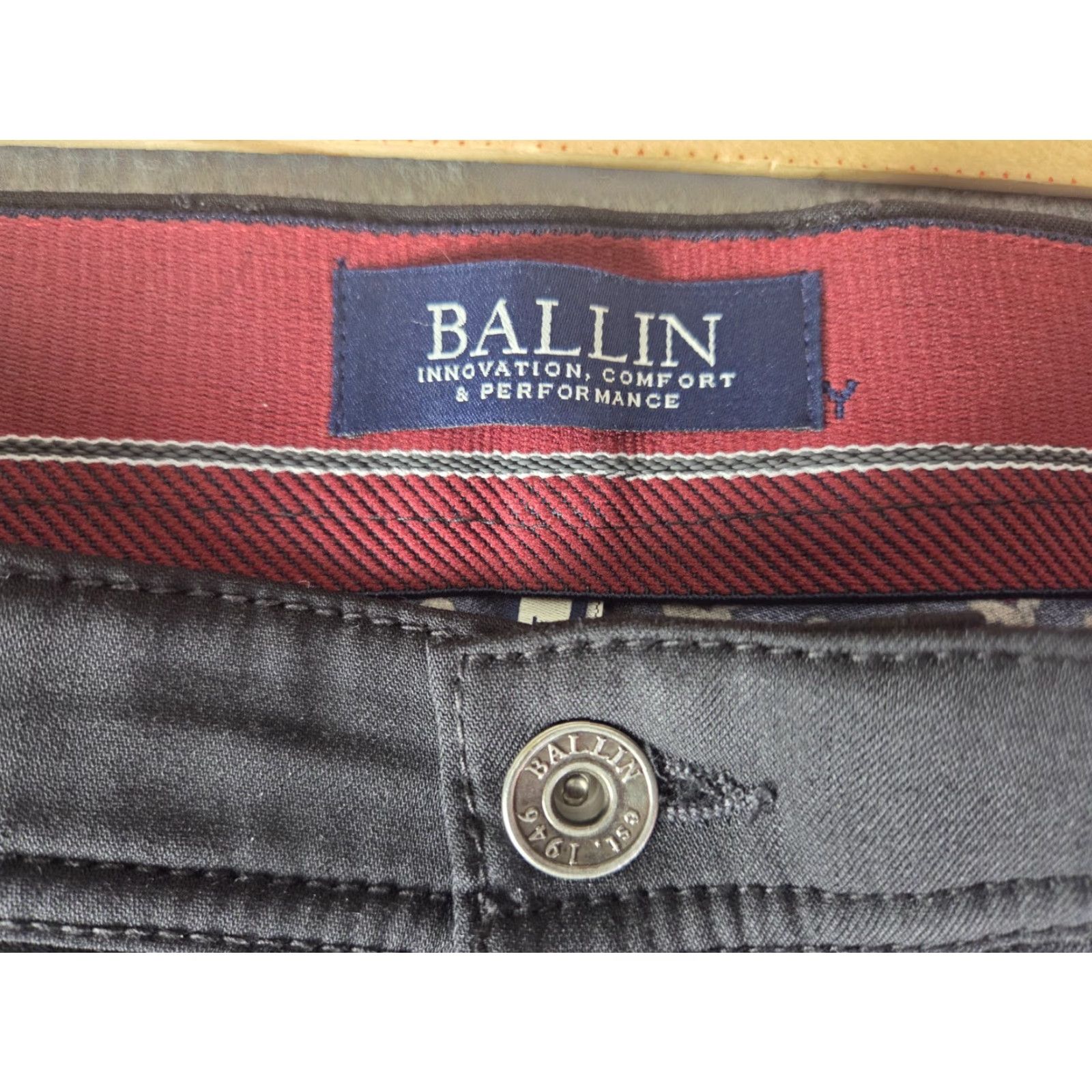 Vintage BALLIN Pants Mens 38x30 Chino Casual Black Modern Fit Flat Front Stretch Golf Regular Mens Size US 38 / EU 54 - 3 Thumbnail