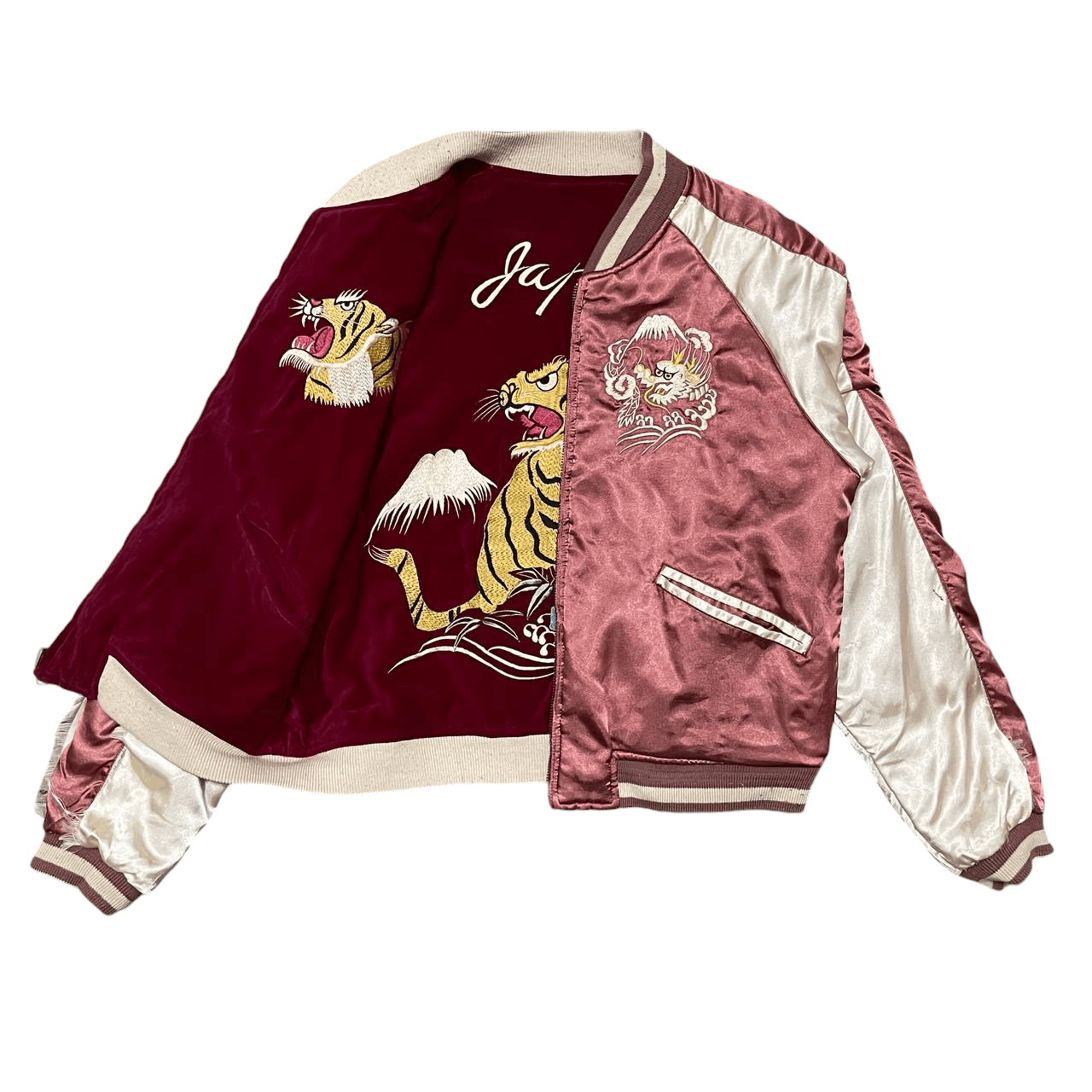 Tailor Toyo Vintage 80's Sukajan Tiger Velvet Embroidery Souvenir Jacket Size US M / EU 48-50 / 2 - 2 Thumbnail