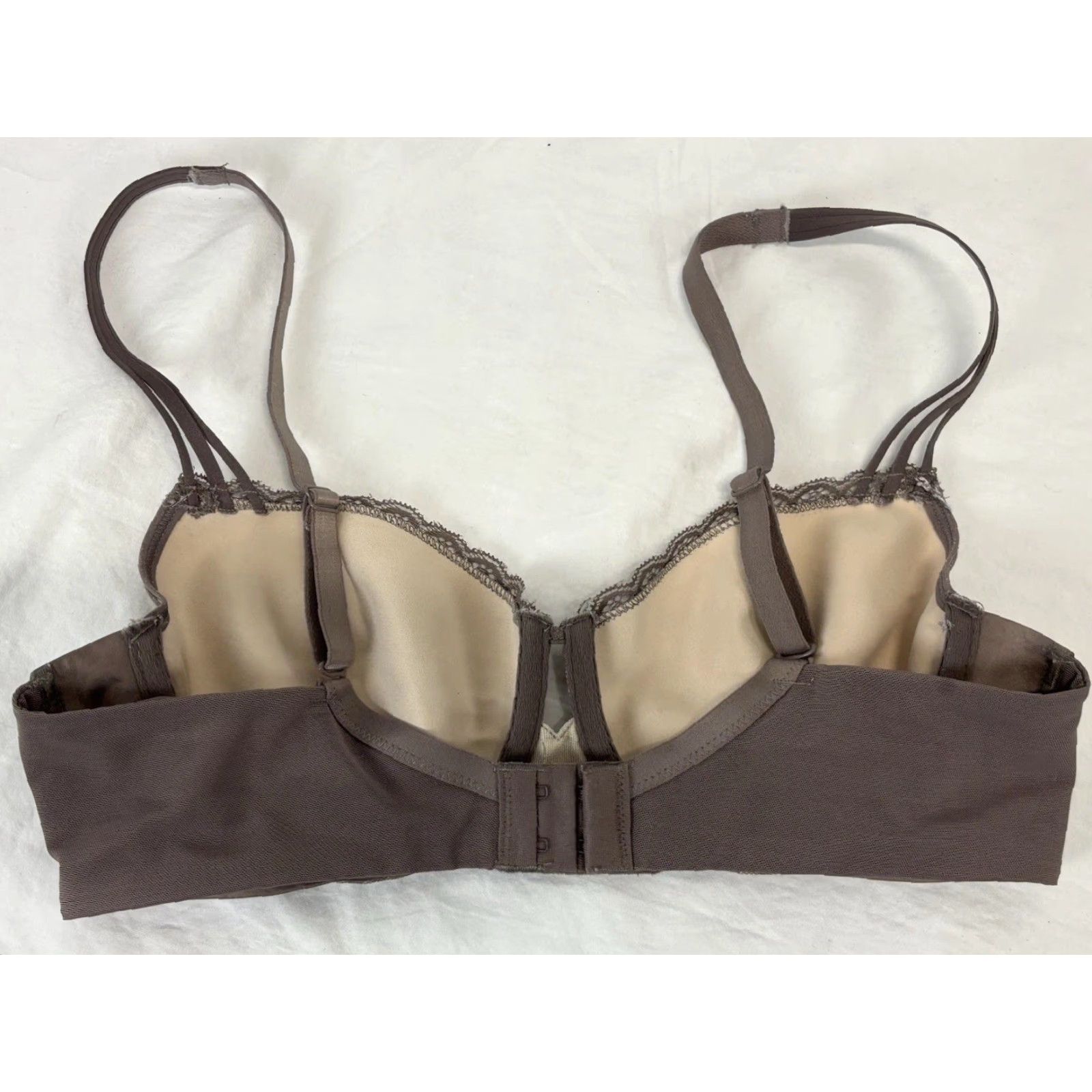 Vintage Soma Lightest Lift Plunge Bra 34C Womens Lace Overlay Brown Floral Size ONE SIZE - 3 Thumbnail
