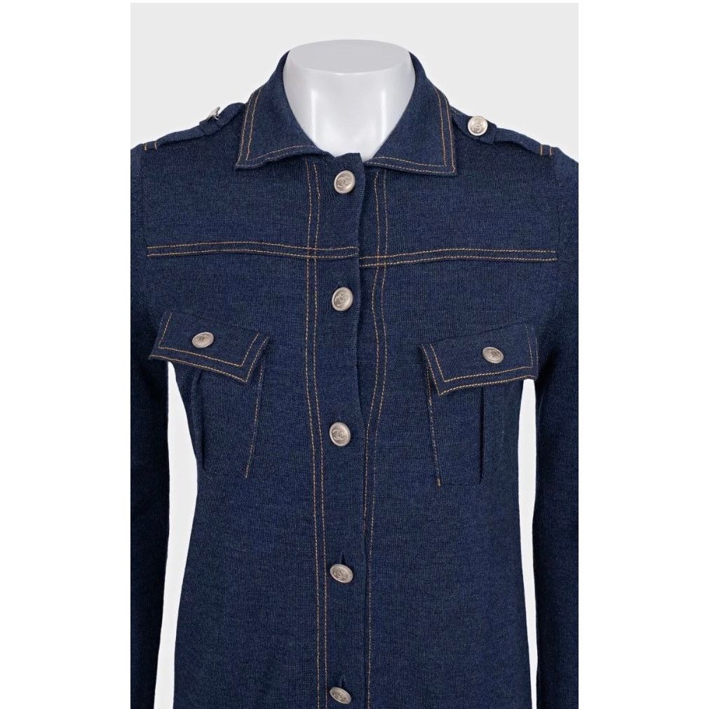 Chanel Chanel Blue Wool & Silk Dress Sz. FR36 / S Size S / US 4 / IT 40 - 4 Thumbnail