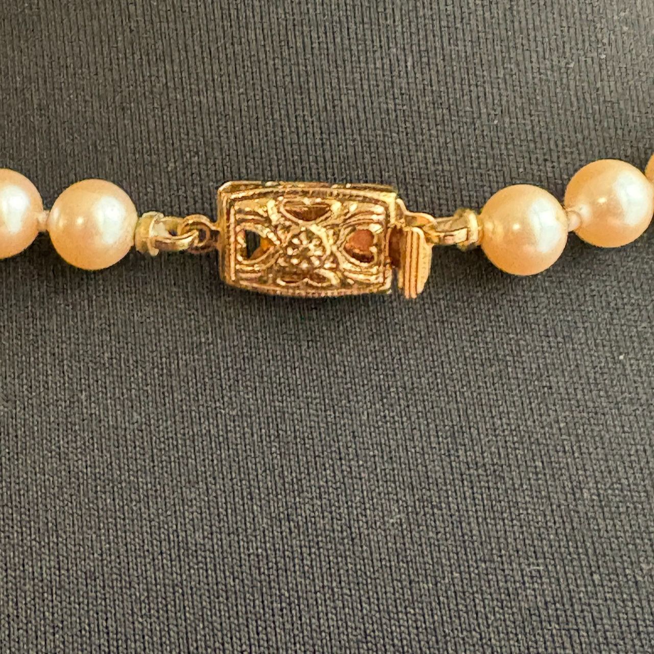 Monet Signed Monet Faux Pearls Knotted Gold Tone Clasp 24" Size ONE SIZE - 4 Thumbnail