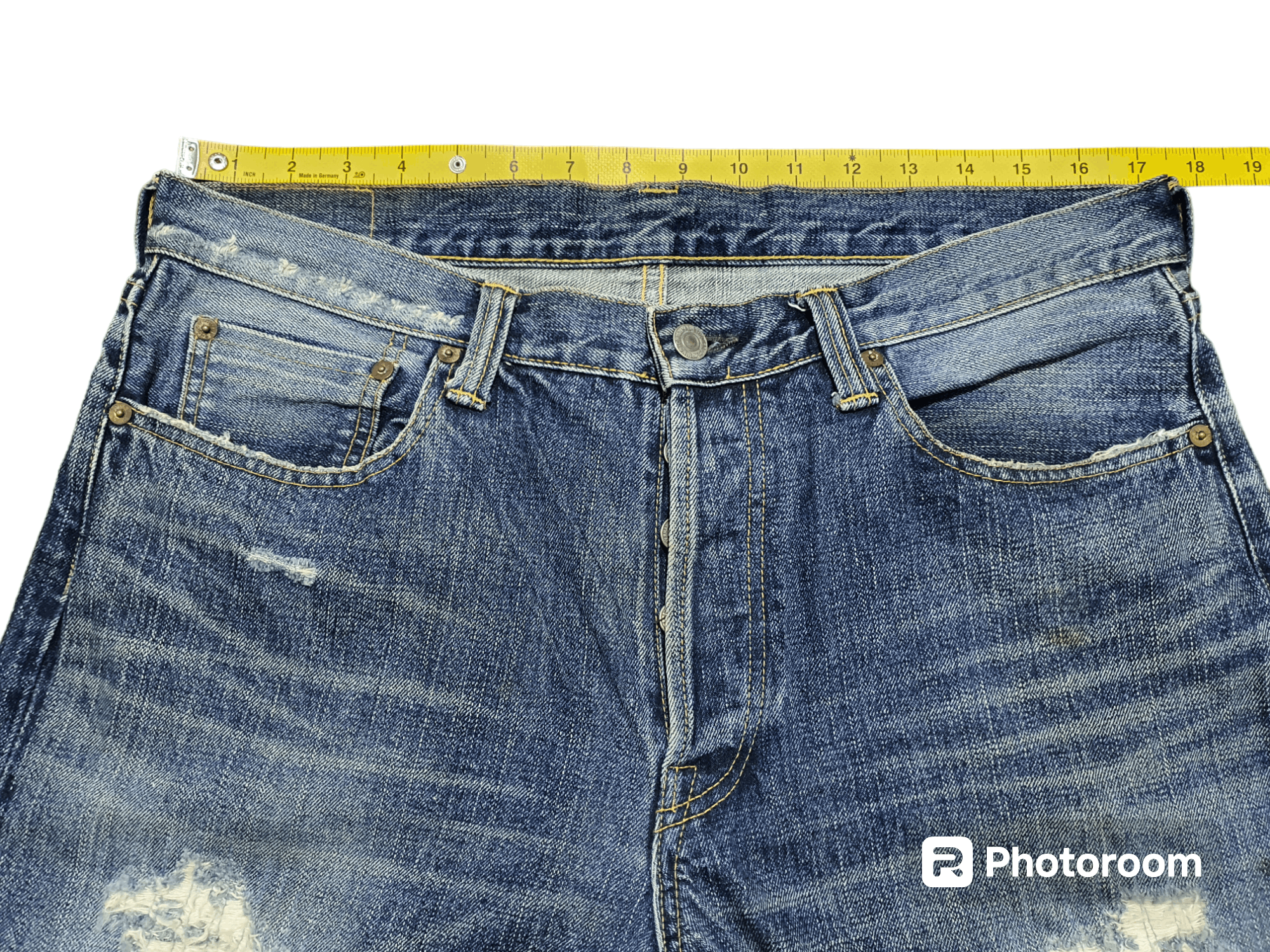 Eternal × Japanese Brand ETERNAL 34/43 DISTRESSED HALF SELVEDGE JEANS Size US 34 / EU 50 - 8 Thumbnail