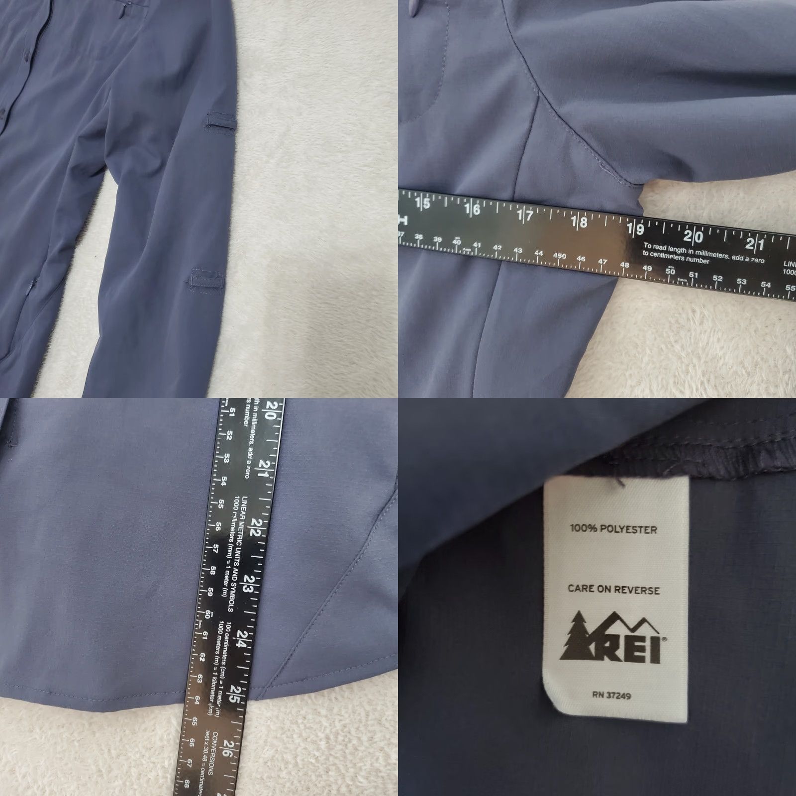 Vintage REI Shirt Women S Plum Roll Tab Polyester Fishing Hiking Vented Zipper Pockets Size S / US 4 / IT 40 - 8 Thumbnail