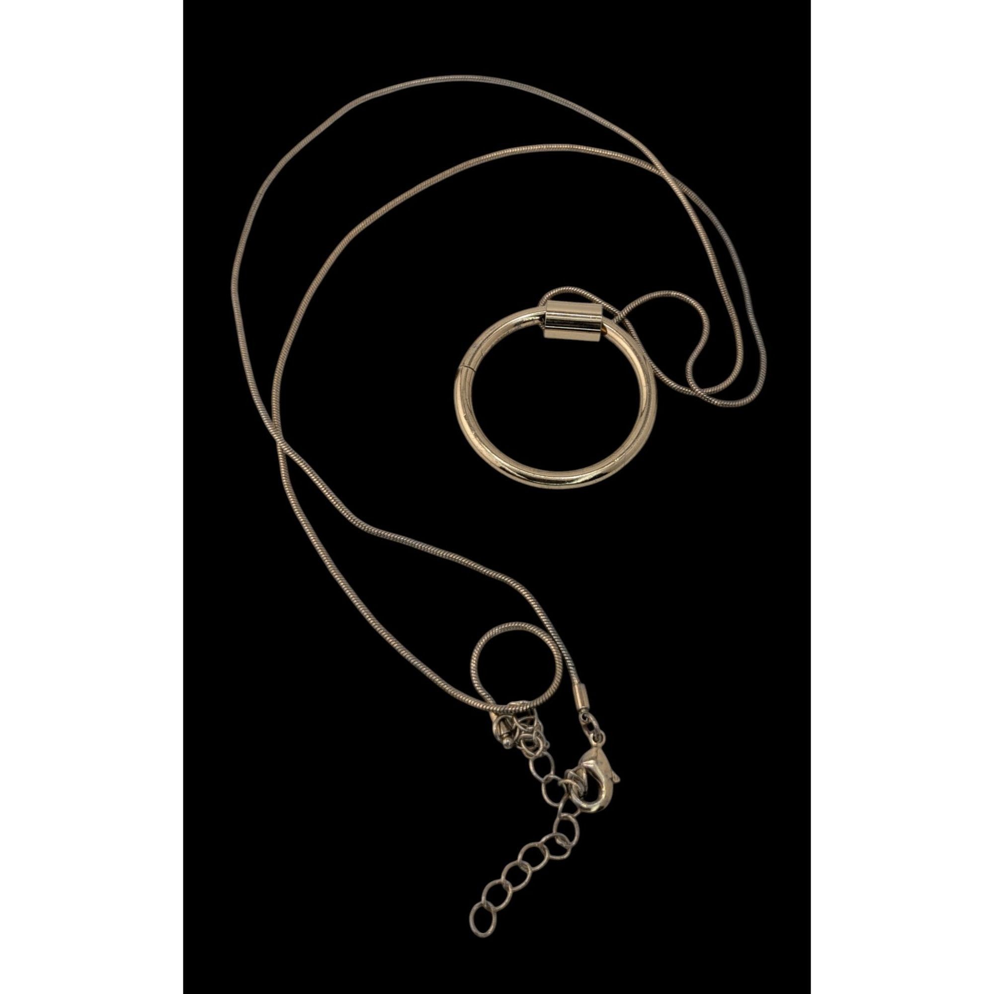 Other Modern Geometric Silver Tone Snake Chain Necklace With Gold Size ONE SIZE - 1 Thumbnail