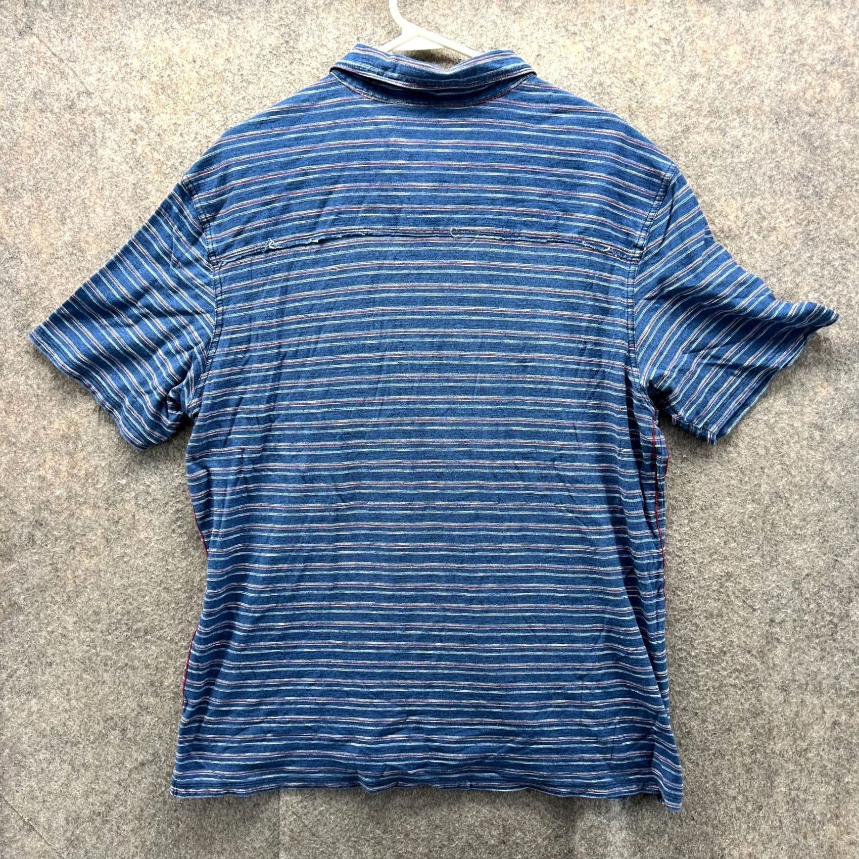 Tommy Bahama Tommy Bahama Polo Shirt Men XL Blue Striped Short Sleeve Casual Button 46 Chest Regular Fit Size US XL / EU 56 / 4 - 2 Thumbnail