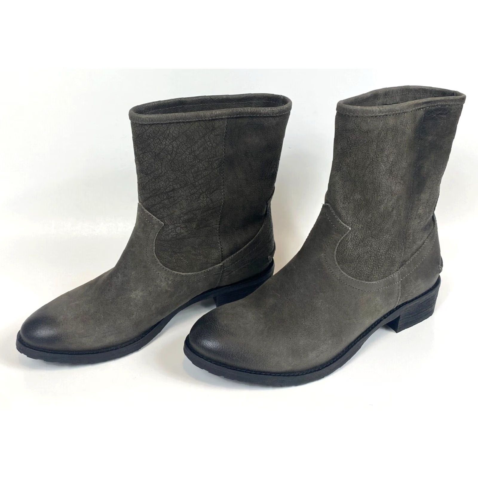 Vintage Carlo Pazolini Vera Gomma Leather Boots Women EU 37 US 6.5 Gray Boots, 100% Leather, Pull On, Italy, NWOB, Vera Gomma, Bootie Size US 7 / IT 37 - 4 Thumbnail
