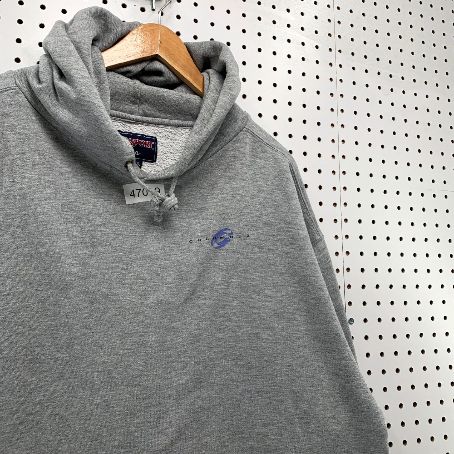 Jansport VINTAGE Columbia College Hoodie Sweatshirt Mens 2XL Gray Fleece Hooded Pullover Size US XXL / EU 58 / 5 - 7 Thumbnail