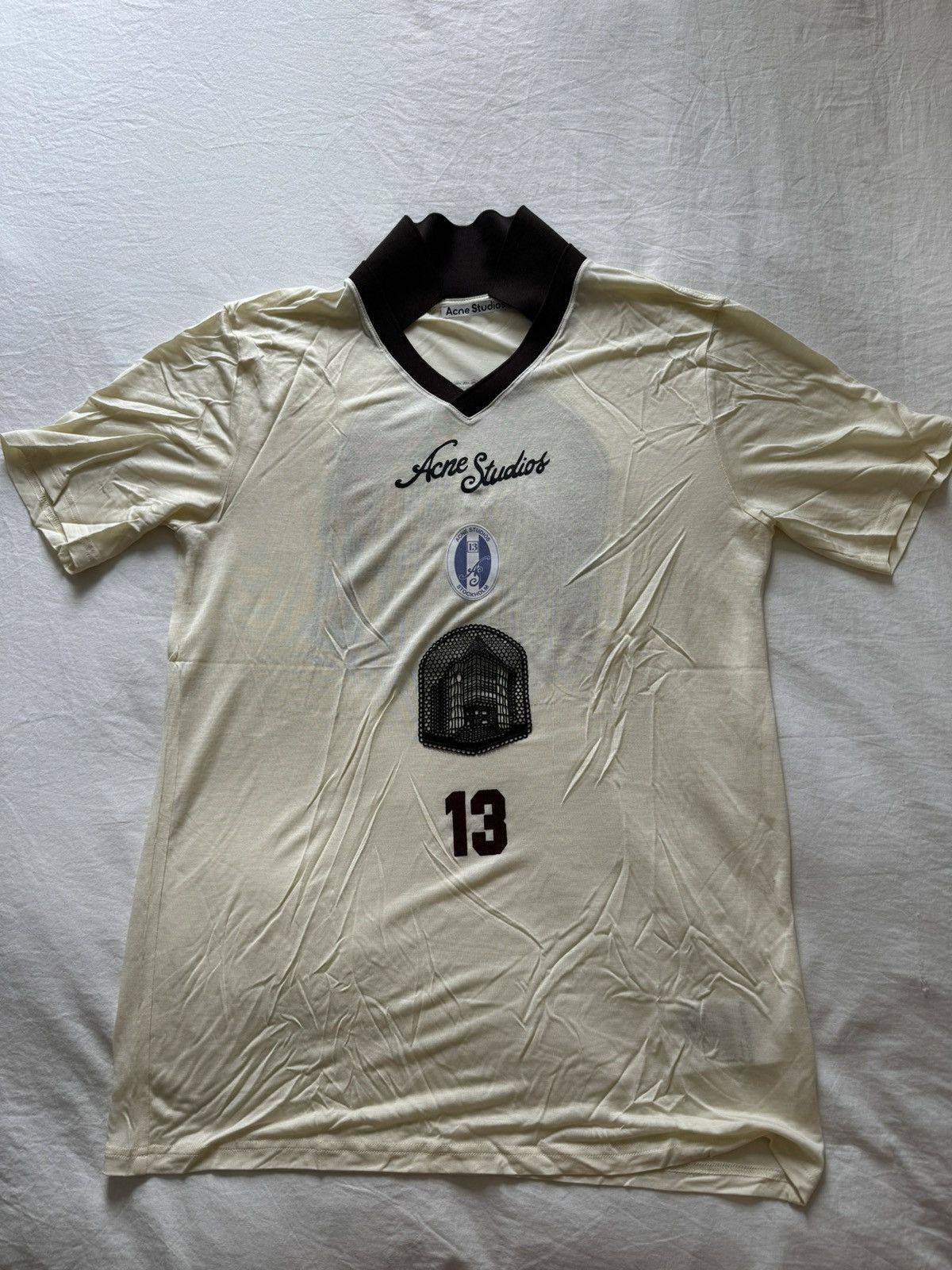 Acne Studios Acne Studios Logo Printed V-Neck Jersey Size US L / EU 52-54 / 3 - 1 Thumbnail