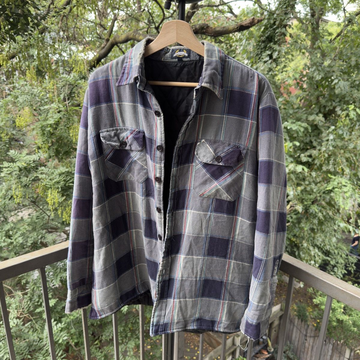 Vintage Thrashed Faded Distressed Flannel Shirt Jacket ERD Grunge Size US L / EU 52-54 / 3 - 1 Thumbnail