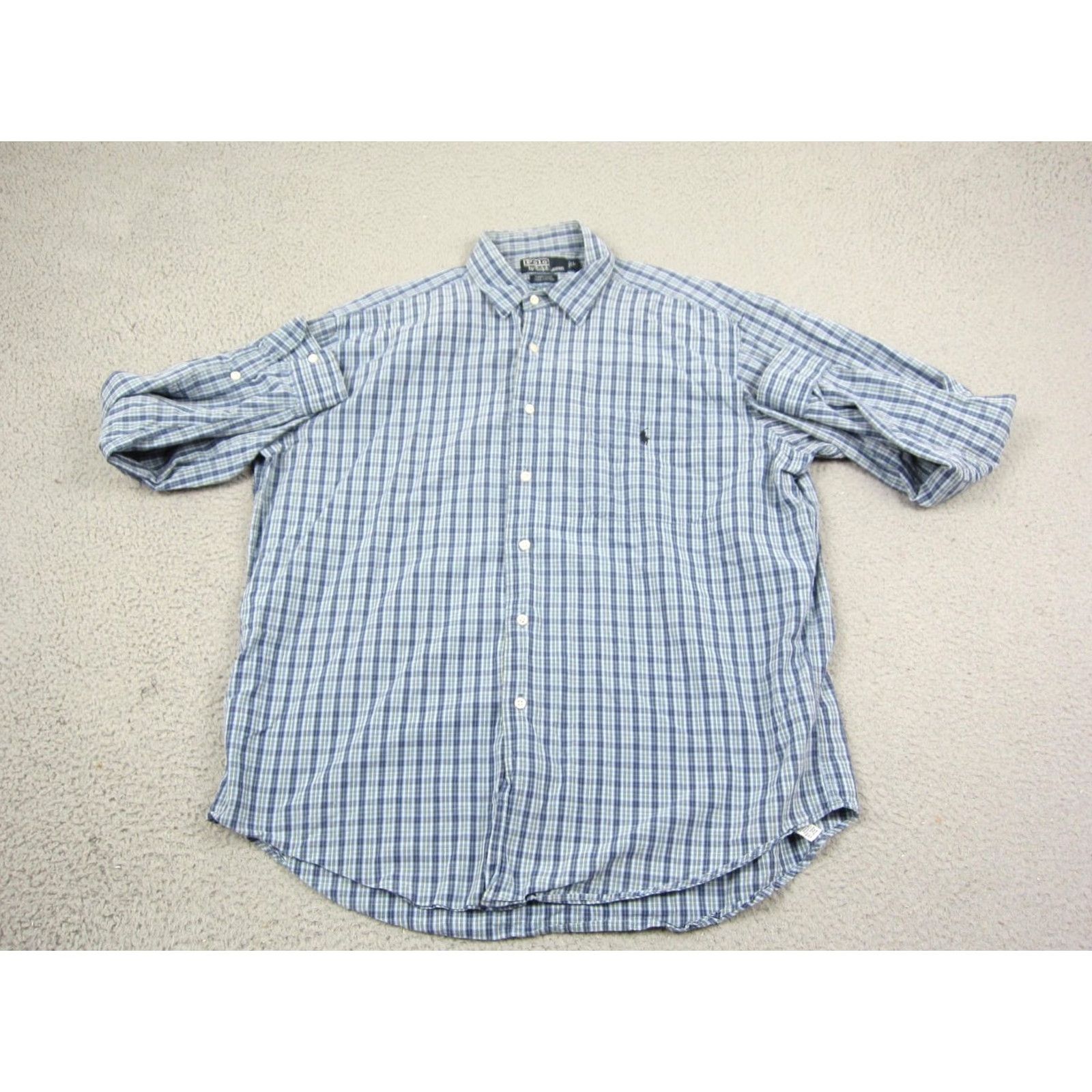 Polo Ralph Lauren VINTAGE Polo Ralph Lauren Shirt Adult Large Blue Black Pony Check Marlowe 90s Size US L / EU 52-54 / 3 - 2 Thumbnail