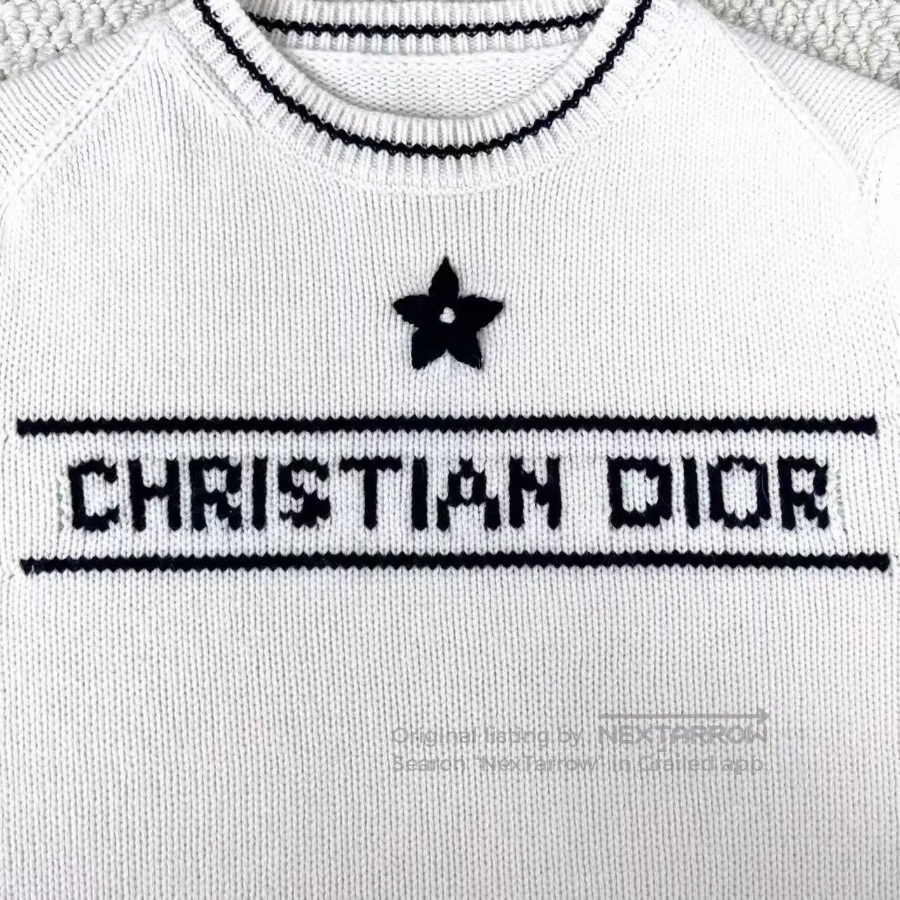 Dior dior beige star logo short sleeve knit top. Size S / US 4 / IT 40 - 4 Thumbnail