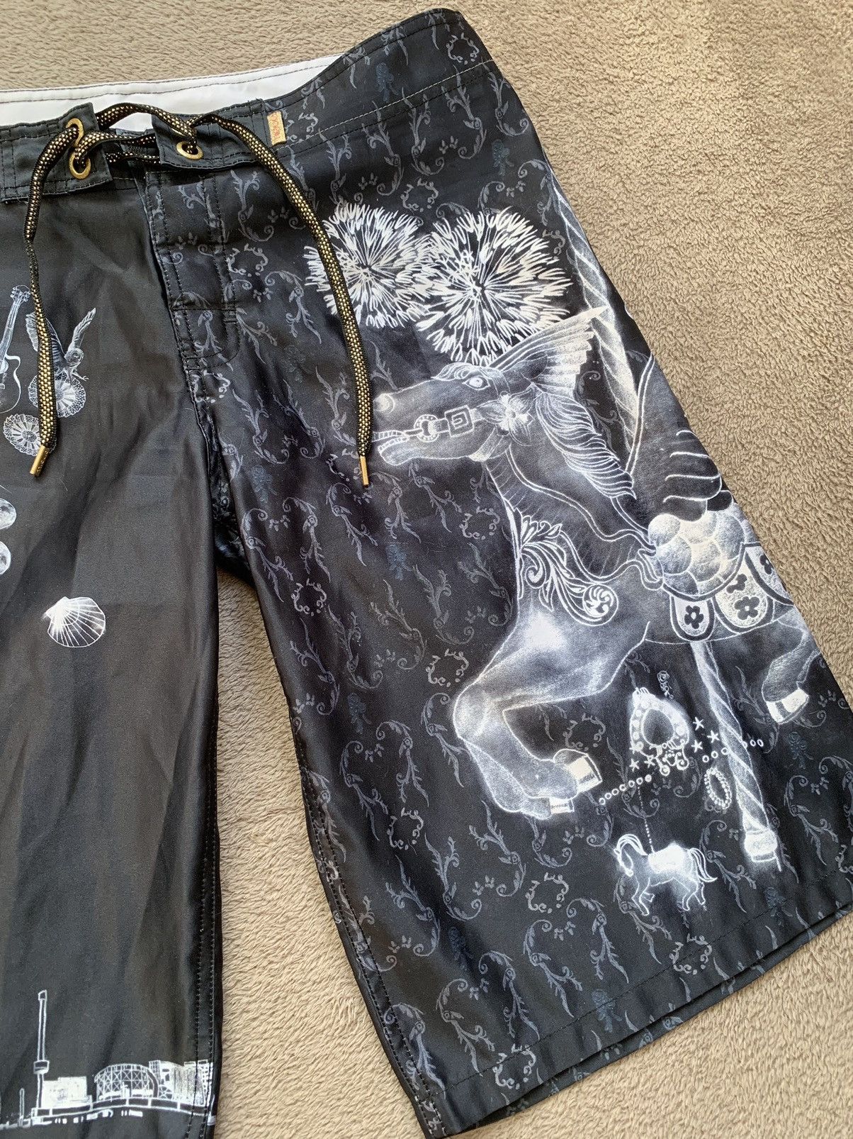 O'Neill × Vintage Oneill vintage Y2K Printed baggy Shorts Size US 32 / EU 48 - 2 Thumbnail