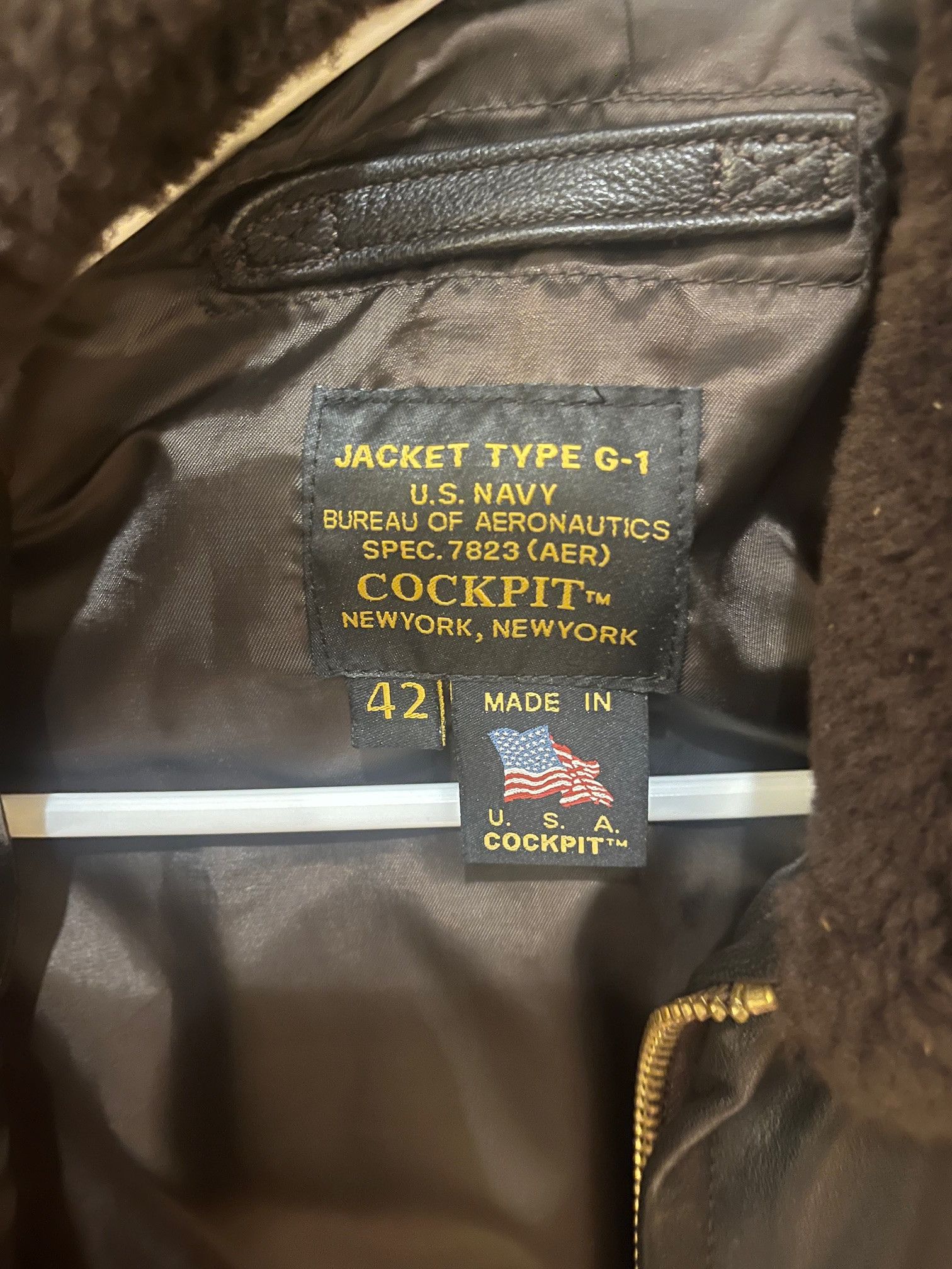 Cockpit USA [Gently Used] U.S. Navy Issue Mil Spec G-1 Jacket Z2108 Size US XL / EU 56 / 4 - 2 Thumbnail