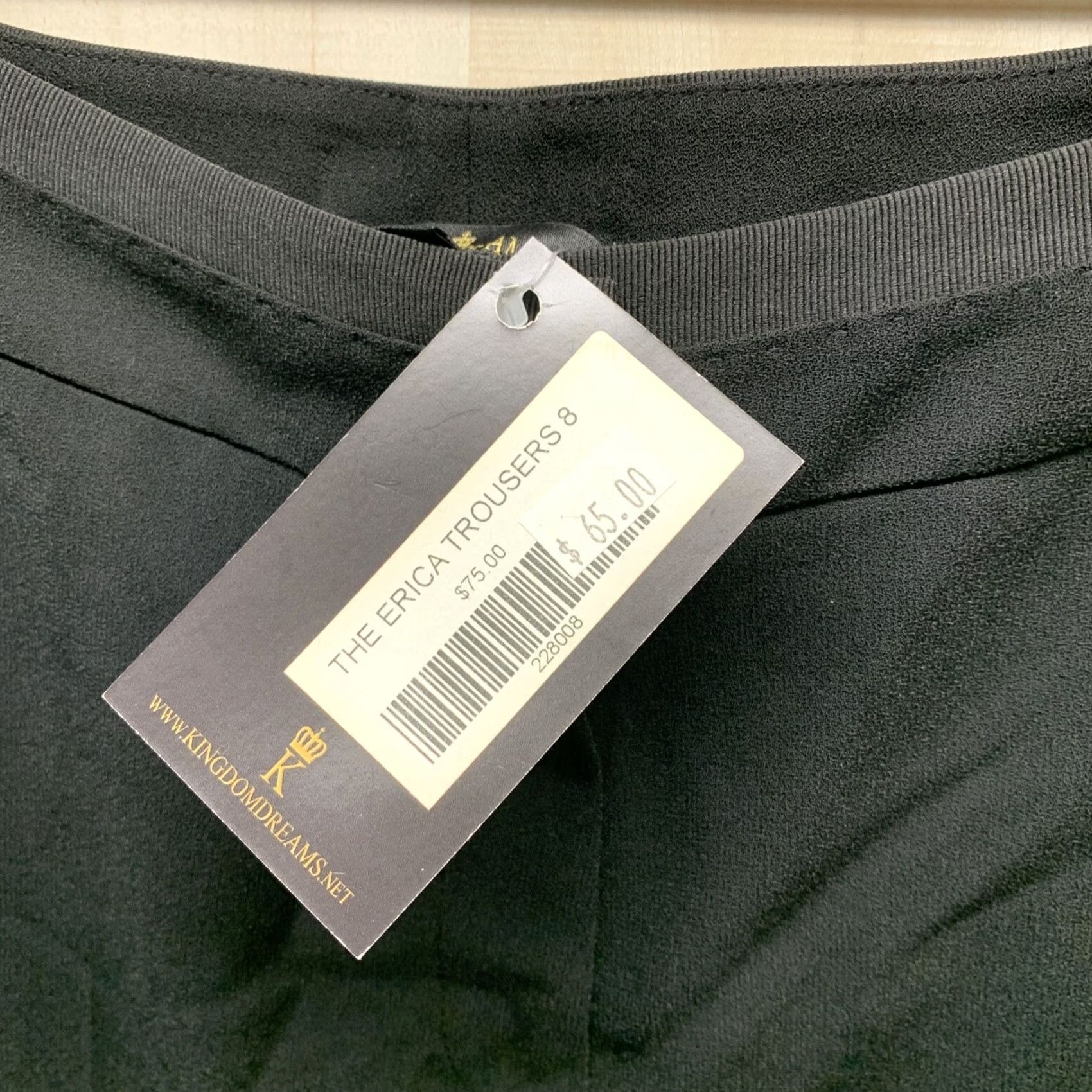 Vintage Kingdom Dreams The Erica Trousers Black Pants Women’s SZ 8 NWT #2696 Size 30" / US 8 / IT 44 - 5 Thumbnail