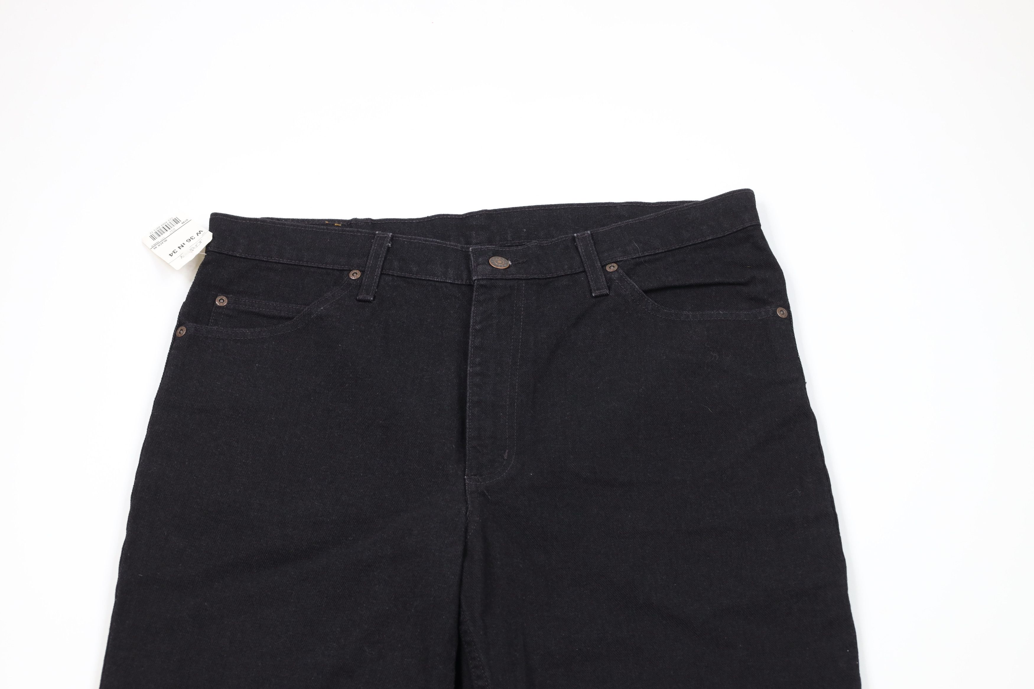 Vintage Deadstock Vintage 90s Streetwear Leg Denim Jeans Black Size US 36 / EU 52 - 2 Thumbnail