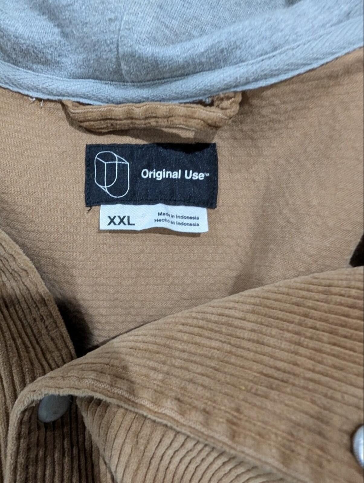 Other Original Use Corduroy Shirt Jacket in Brown with Gray Hood Size US XXL / EU 58 / 5 - 4 Thumbnail