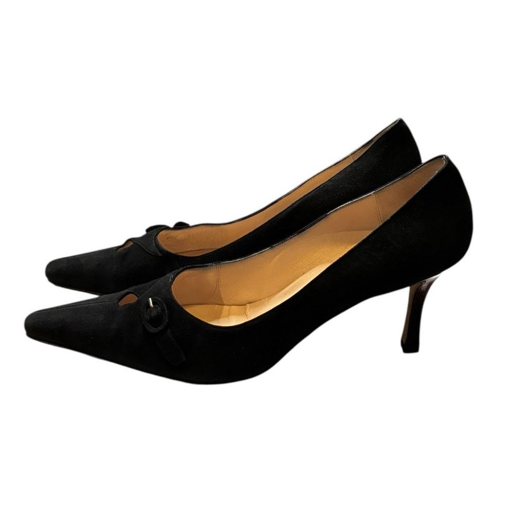 Gianni Valentino Gianni Milanesi Black Suede Pointed Pumps EU 39.5 Italy Size US 9 / IT 39 - 1 Thumbnail