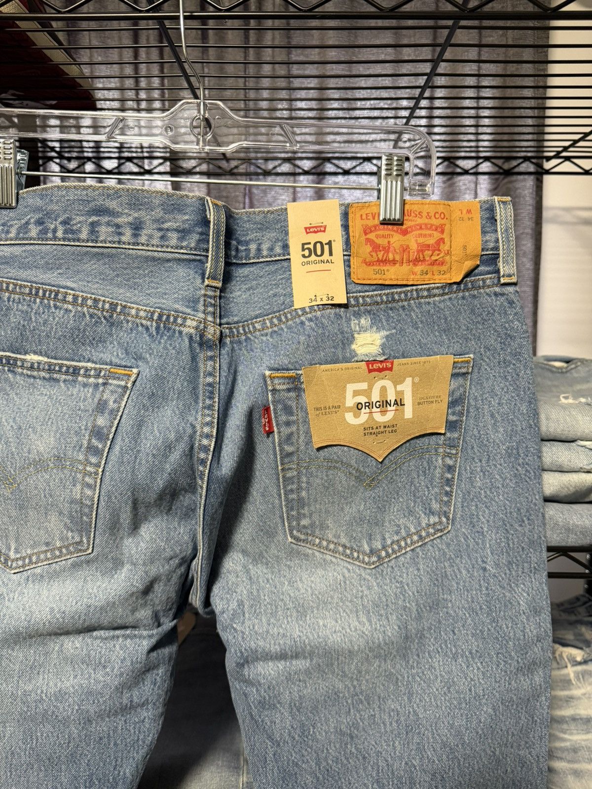 Levi's NWT Levi 501 Button Fly Distressed Thrashed Destroyed 34x32 Size US 34 / EU 50 - 3 Thumbnail