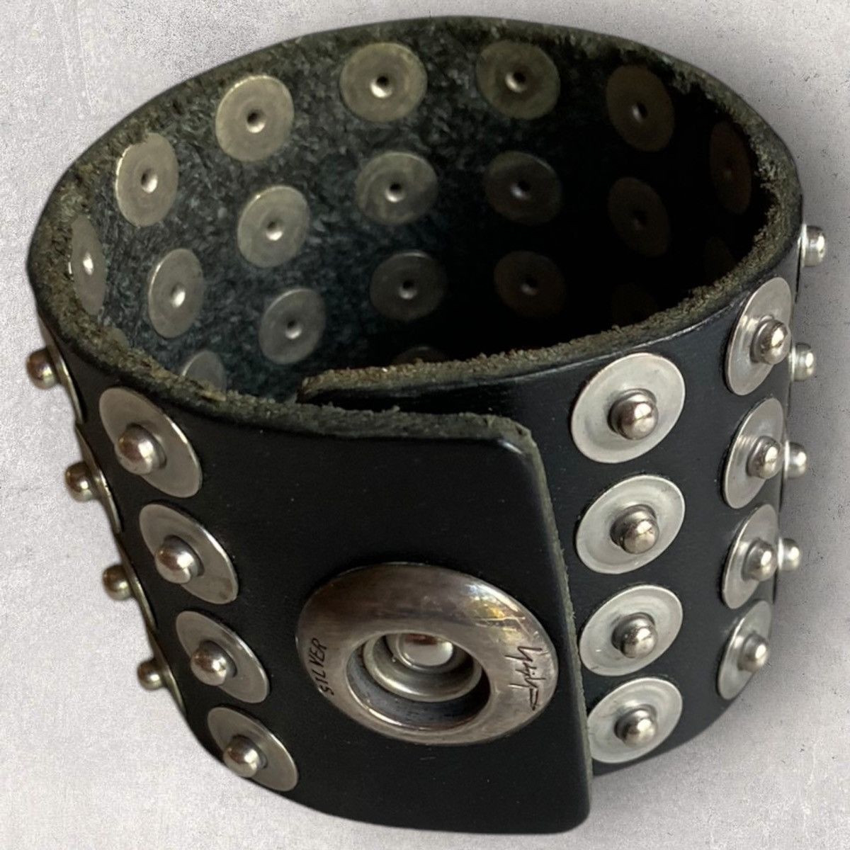 Yohji Yamamoto 92.5 Silver Rivet Studded Bracelet Size ONE SIZE - 3 Thumbnail