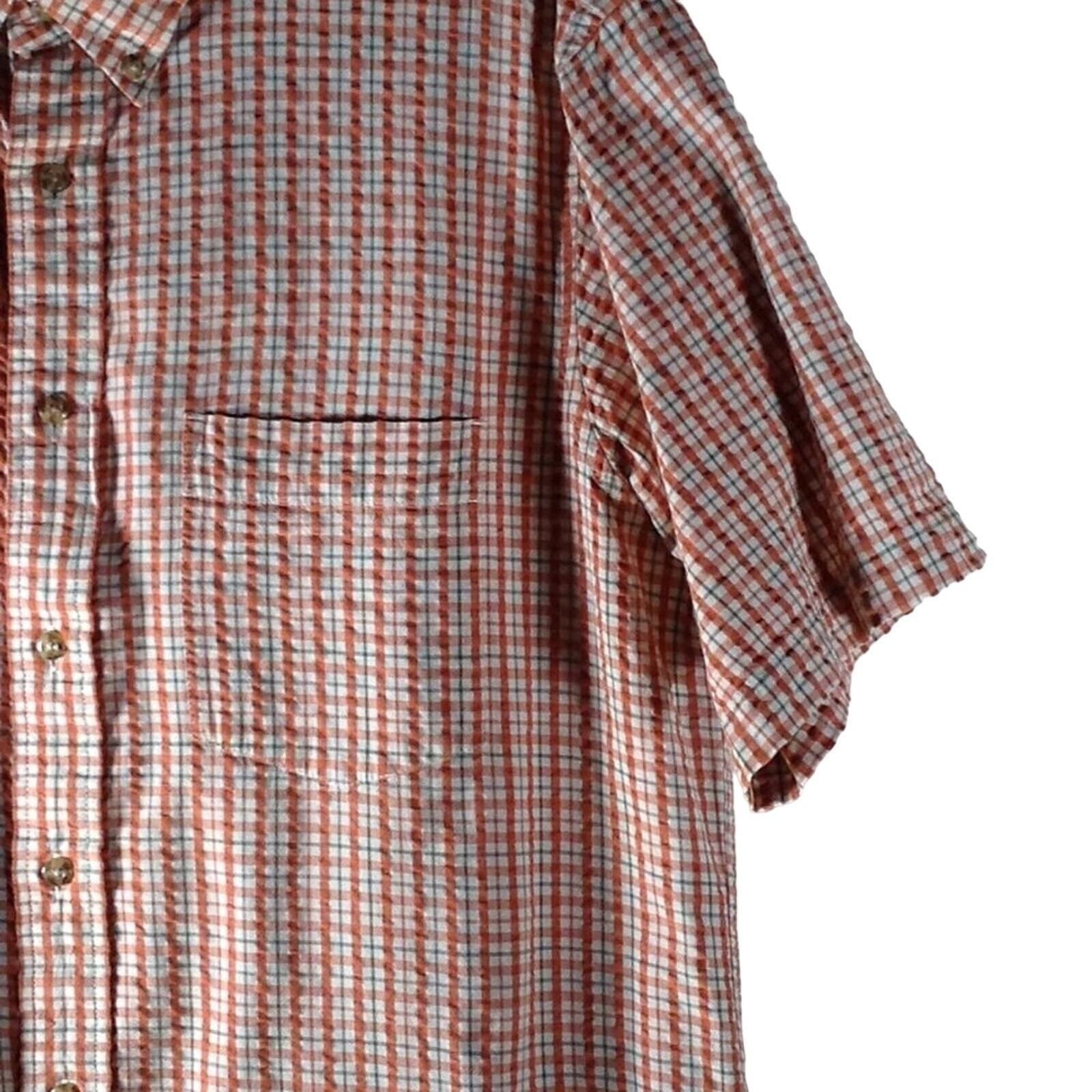 Eddie Bauer Eddie Bauer Orange Plaid Checkered Button Down Short Sleeve Size US M / EU 48-50 / 2 - 4 Thumbnail