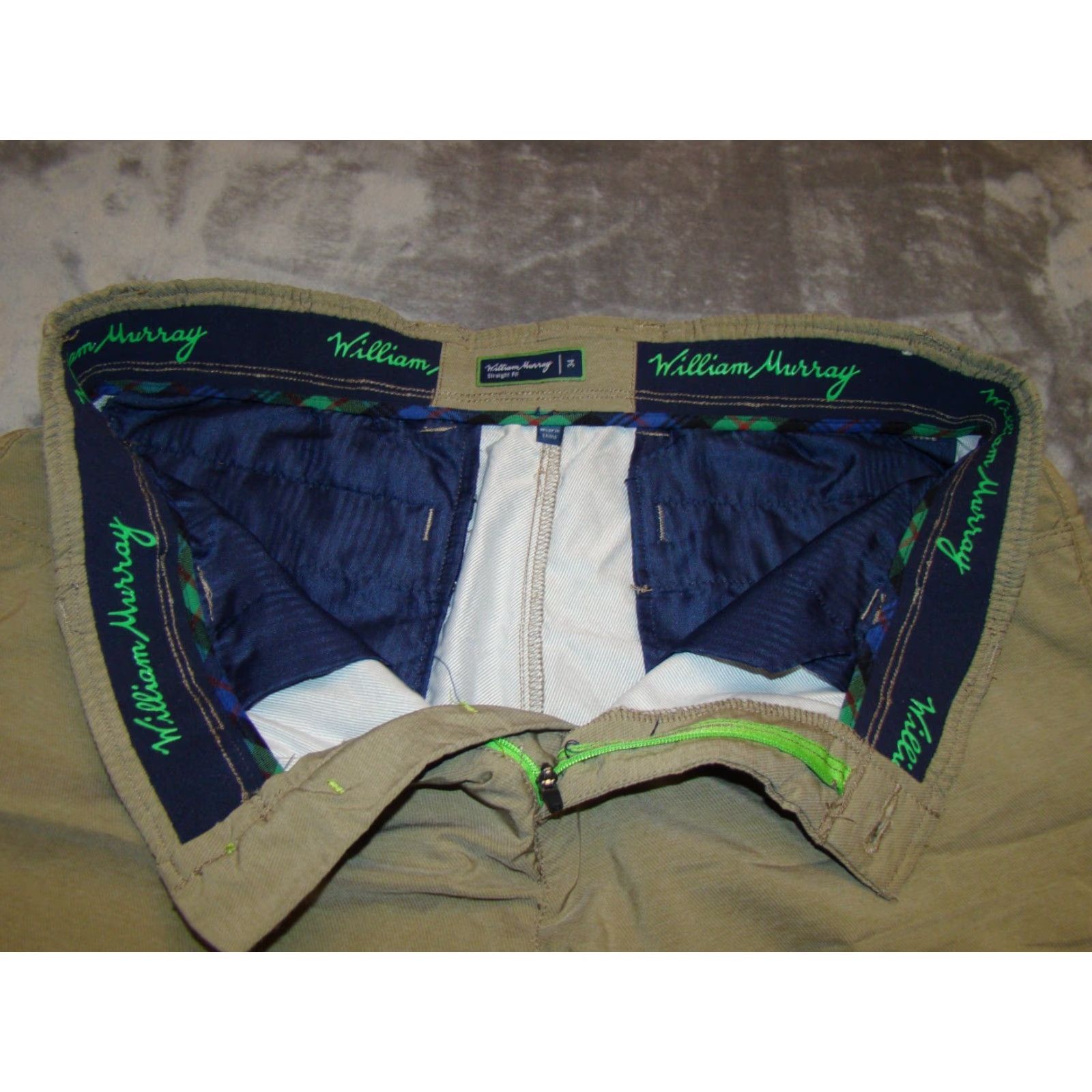 Vintage William Murray Men's 34 Light Green Straight Fit Performance Chino Golf Shorts Size US 34 / EU 50 - 5 Thumbnail