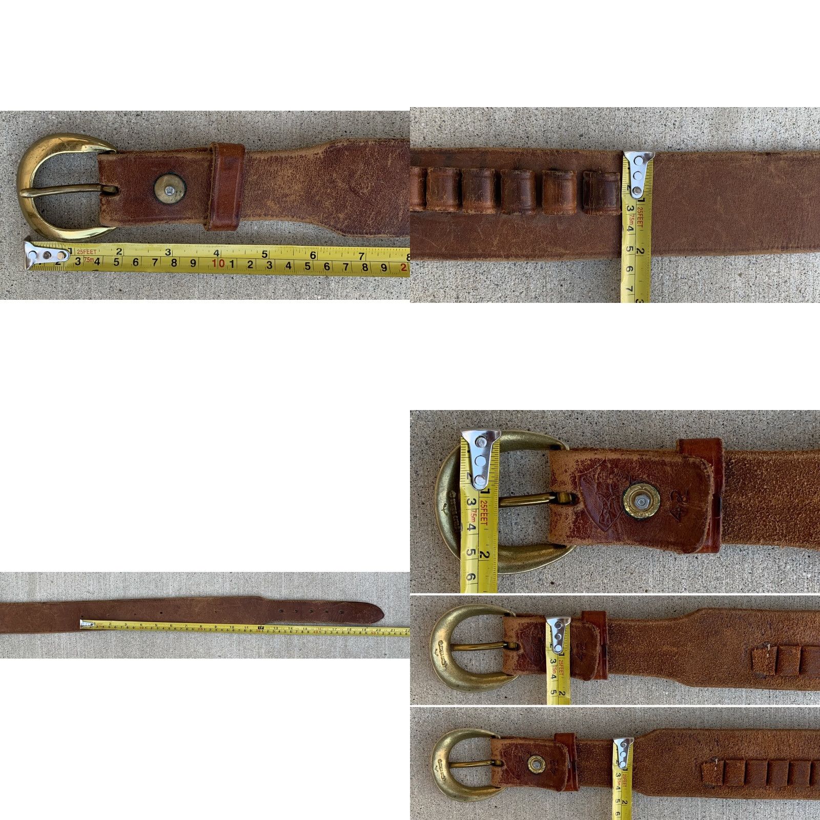 Vintage VINTAGE Safariland Leather Ammo Belt Distressed From Wear Size 42 Brass Buckle Size 42 - 11 Thumbnail