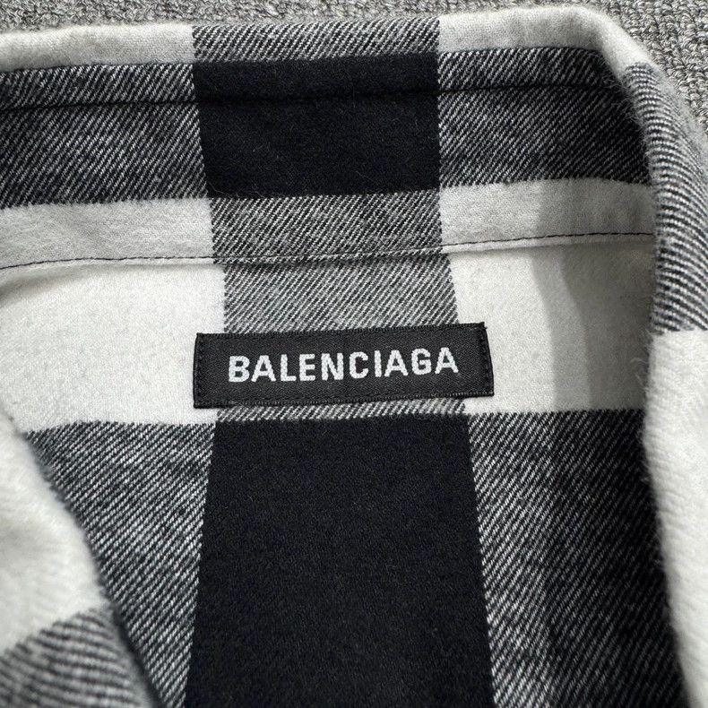 Balenciaga Balenciaga Black and White Checkered Flannel Shirt-2506 Size US S / EU 44-46 / 1 - 2 Thumbnail
