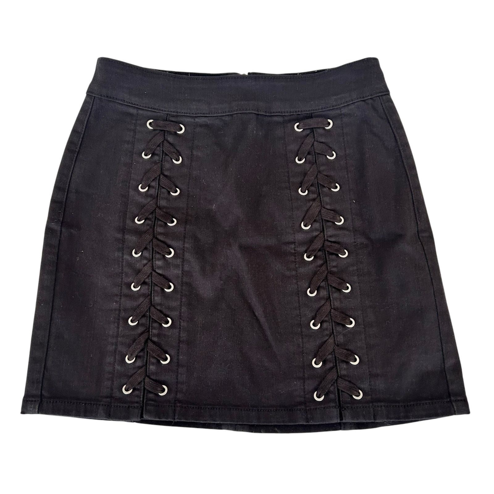 Pacsun PACSUN Black Lace Front Mini Skirt Sz 23 Size 23" - 1 Thumbnail