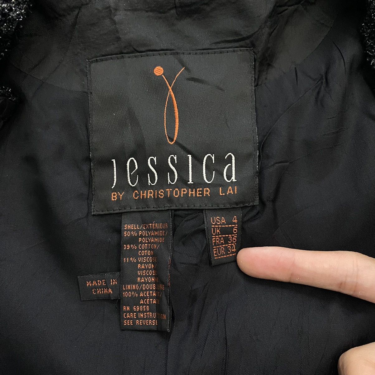 Other JESSICA By CHRISTOPHER LAI Black Tweed Blazer Coat Size S / US 4 / IT 40 - 3 Thumbnail