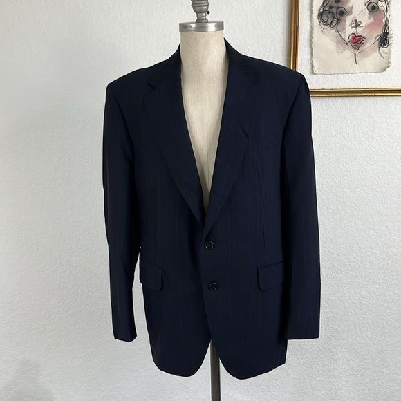 Salvatore Ferragamo Salvatore Ferragamo Wool Solid 2 Button Suit Jacket Blazer Size 44L - 1 Thumbnail