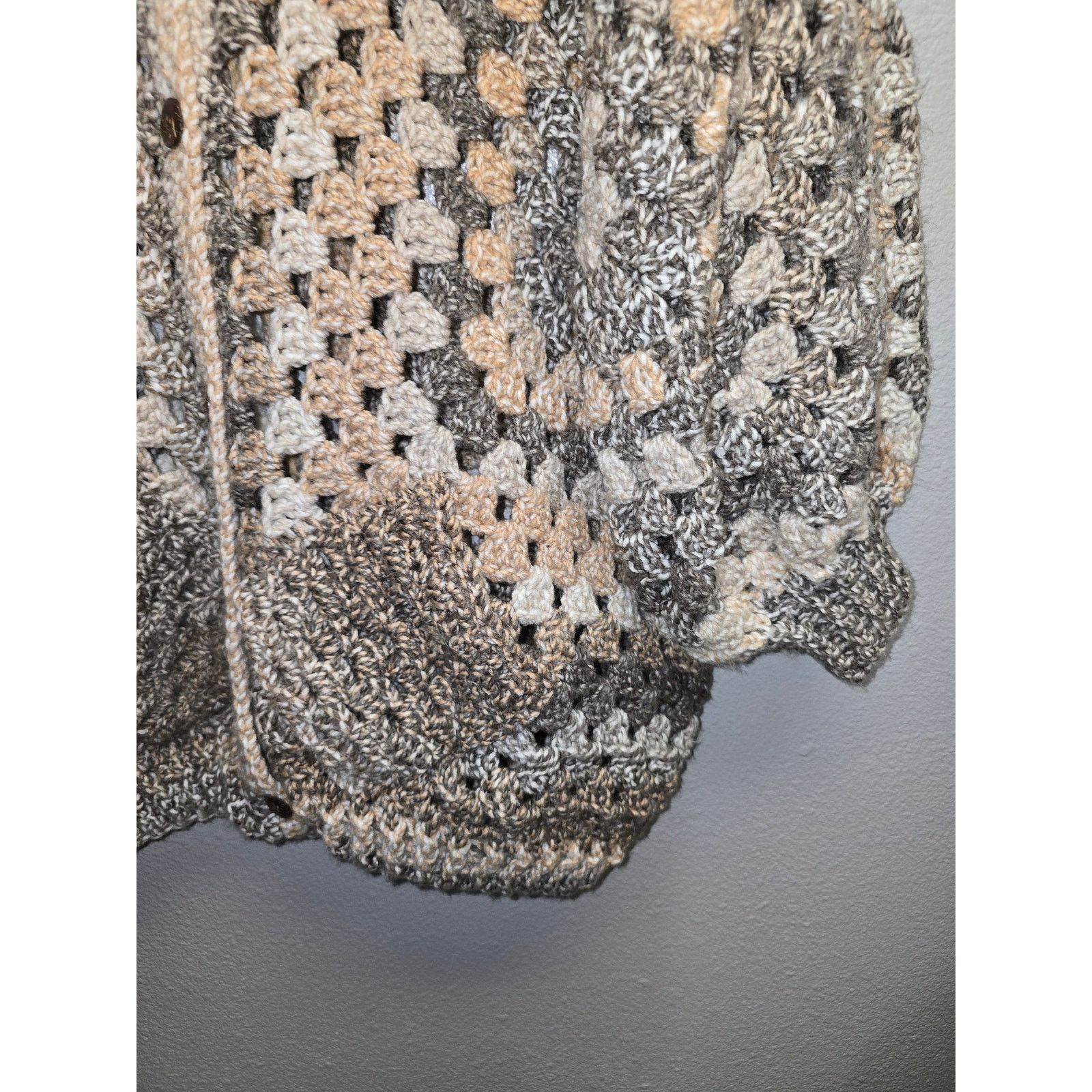 Other Boho Knitwear Cardigan Brown Ombre Oversized Crochet Sweater Size ONE SIZE - 7 Thumbnail